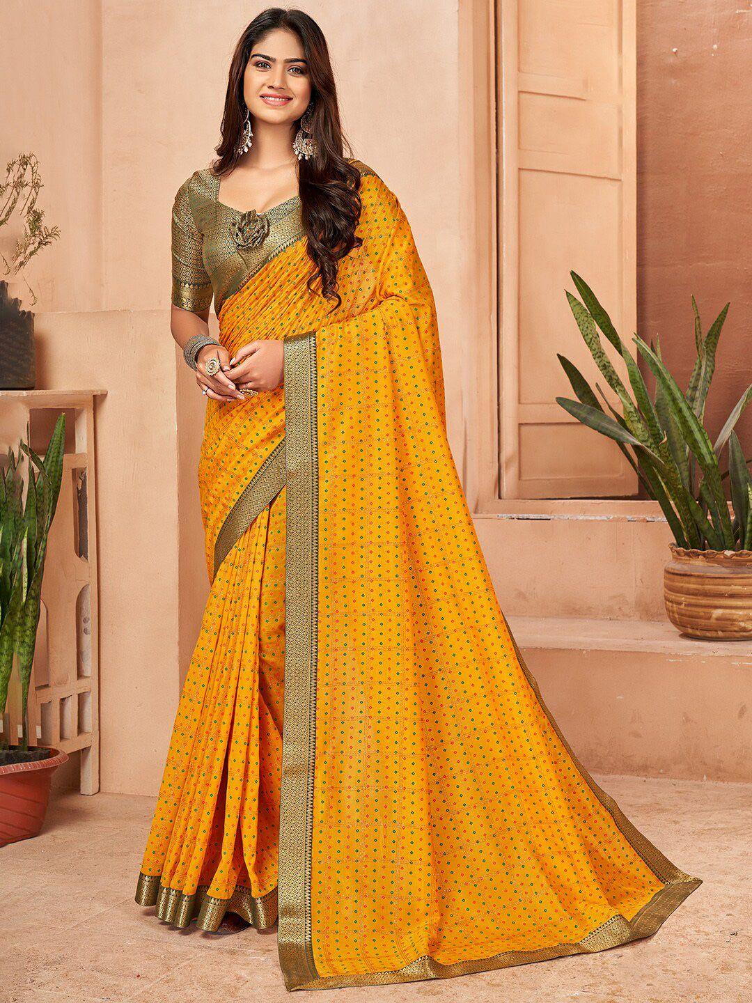 anouk bandhani silk blend bandhani saree