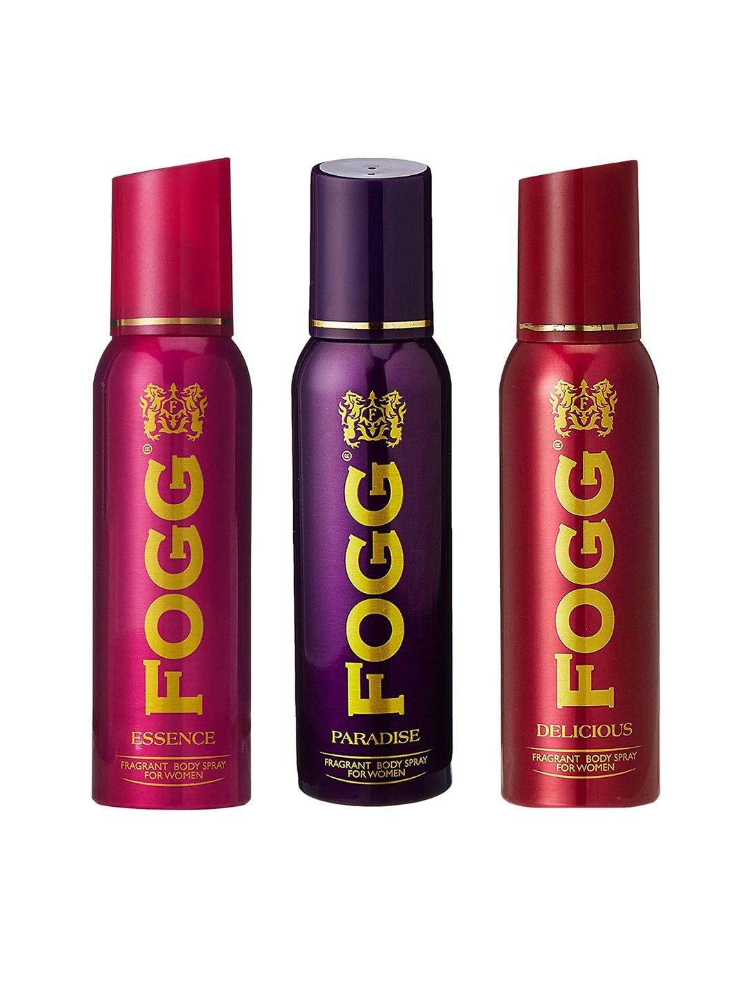 fogg women set of 3 fragrance body spray 150ml each - paradise + delicious + essence