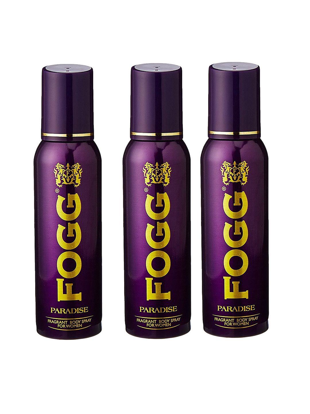 fogg women set of 3 paradise fragrance body spray - 150ml each