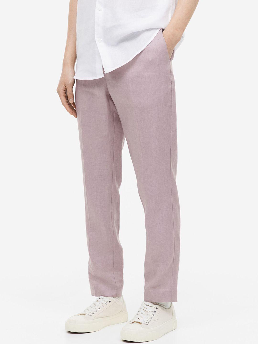 h&m men slim fit linen suit trousers