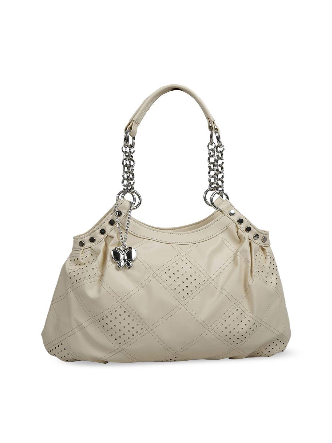 butterflies textured bucket shoulder bag