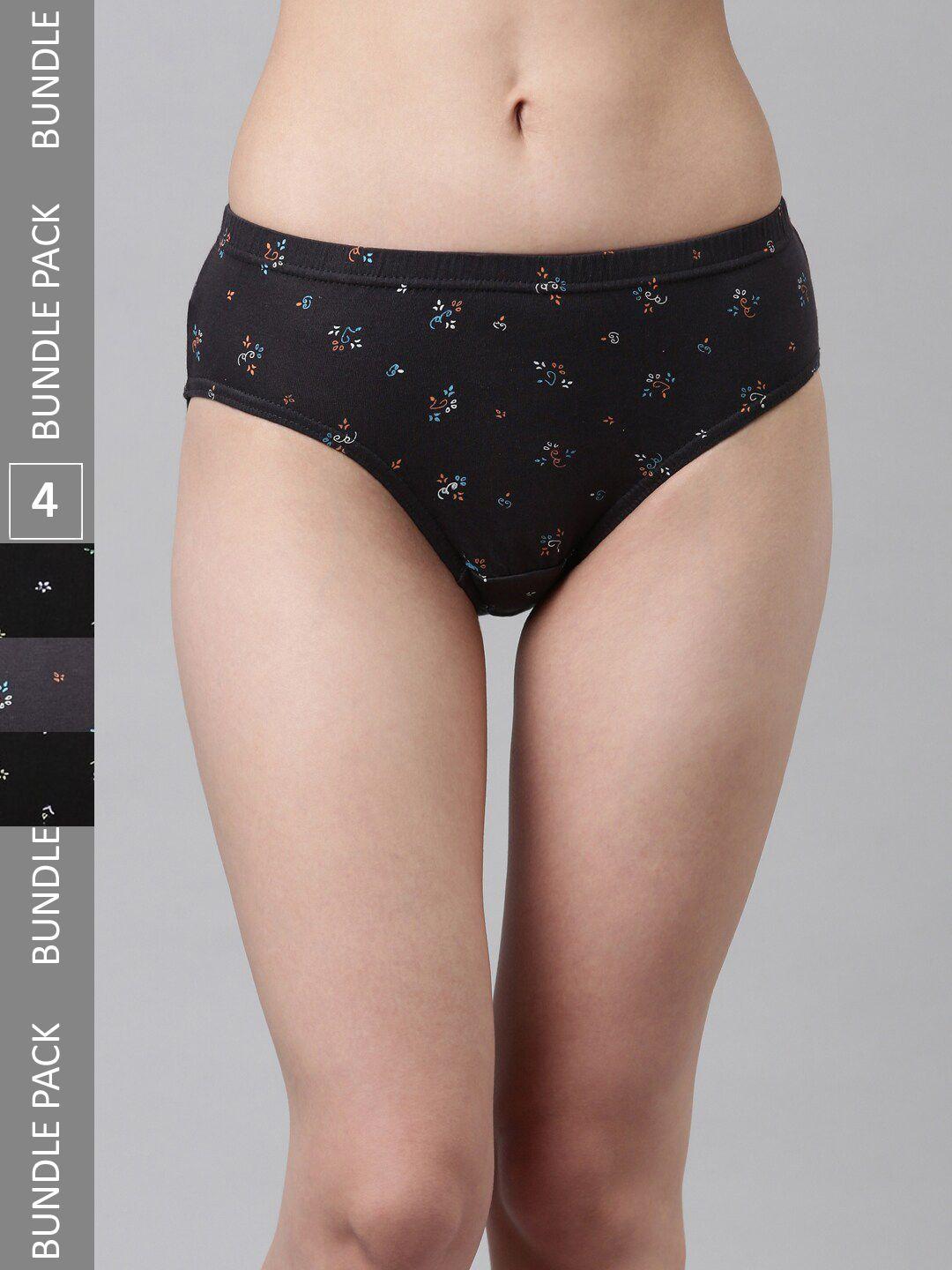 dixcy scott slimz women pack of 4 assorted printed hipster briefs