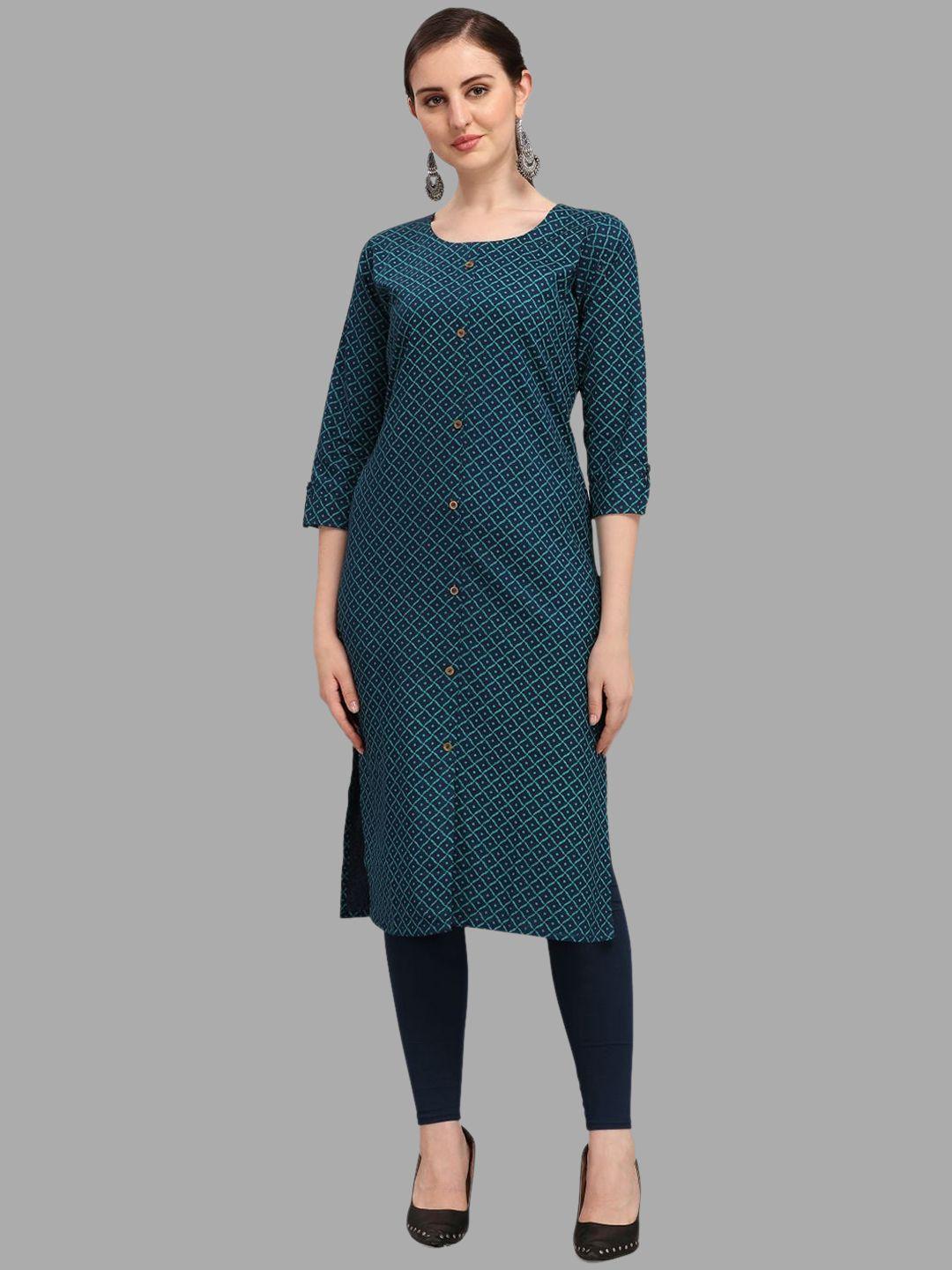 deetya arts geometric printed straight kurta