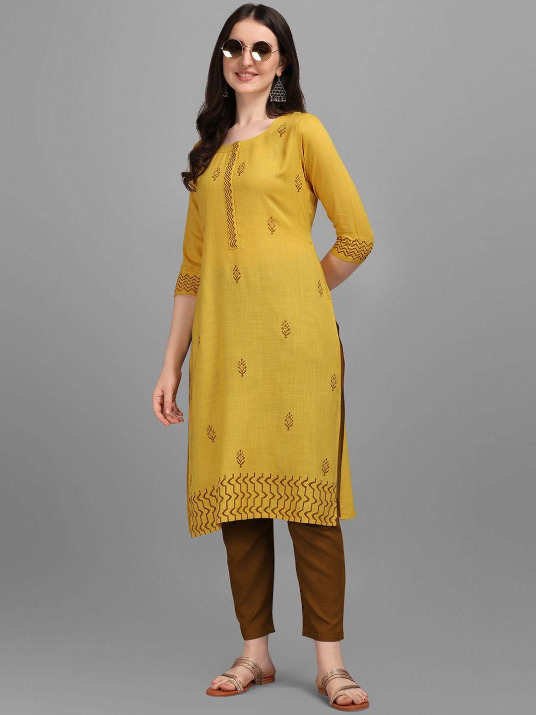 deetya arts round neck ethnic motifs printed kurta