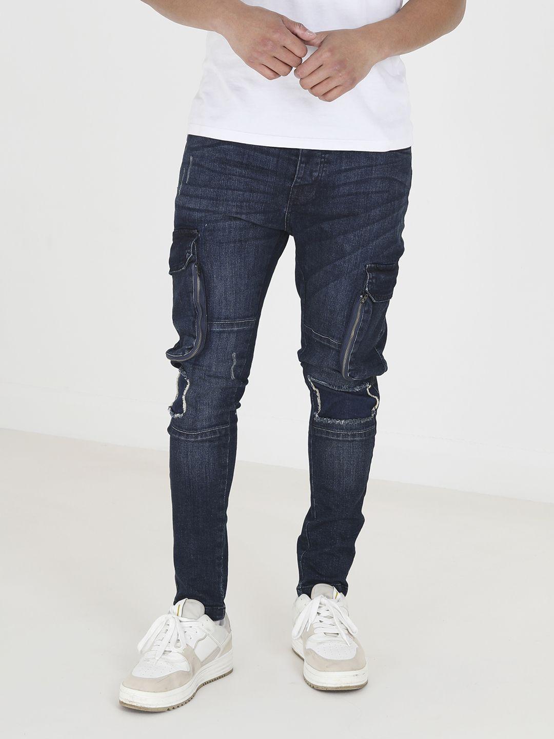 brave soul men skinny fit low distress stretchable jeans