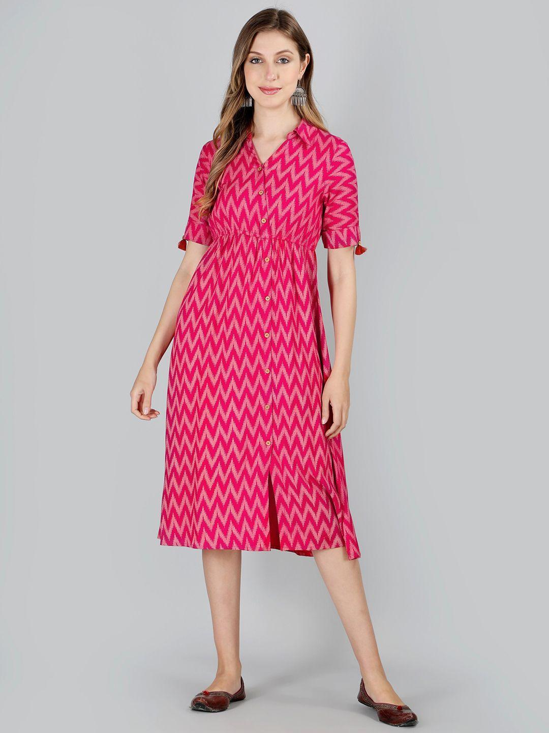 here&now geometric printed ethnic a-line dress