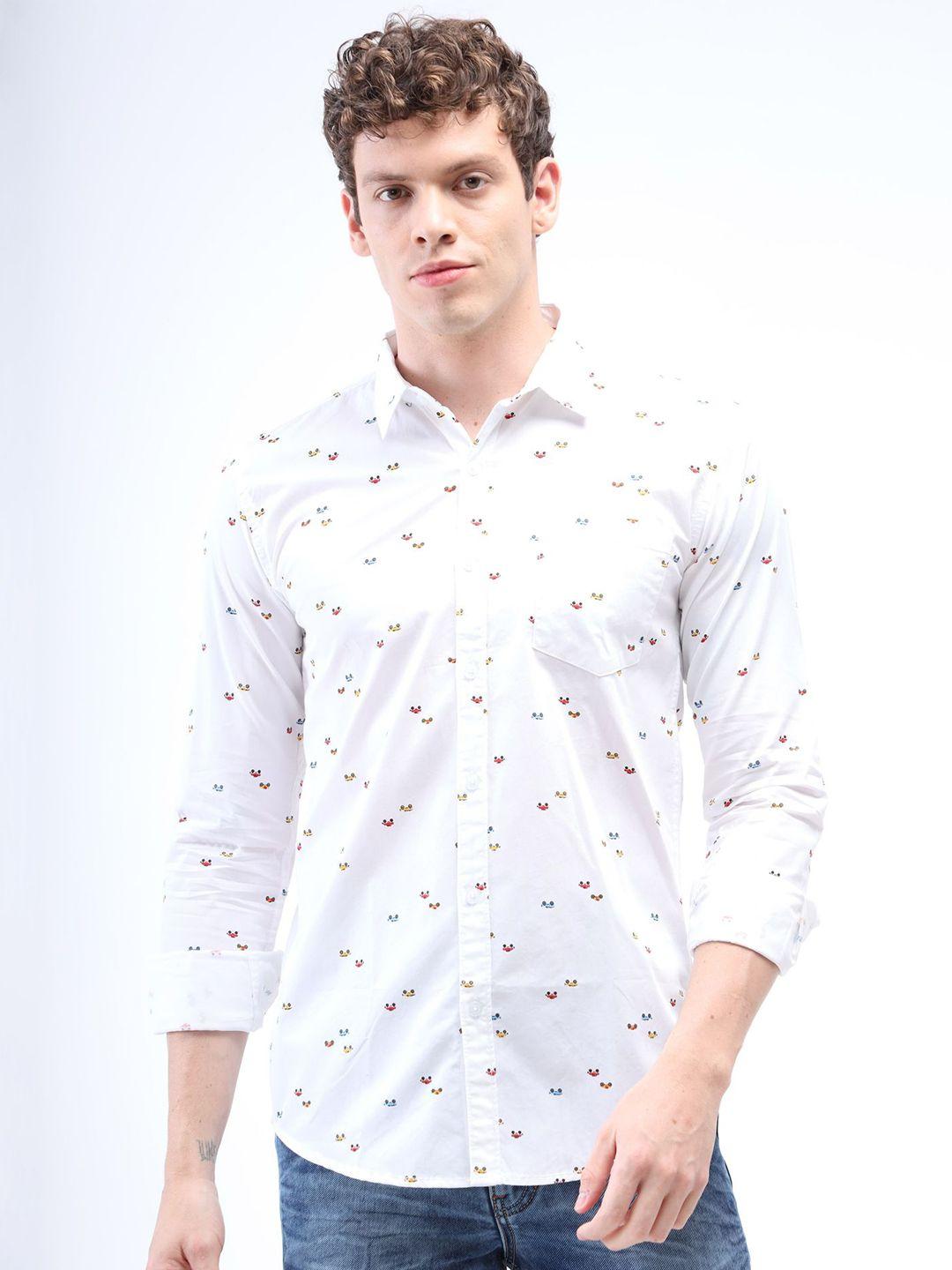 reslag micro ditsy printed cotton slim fit casual shirt