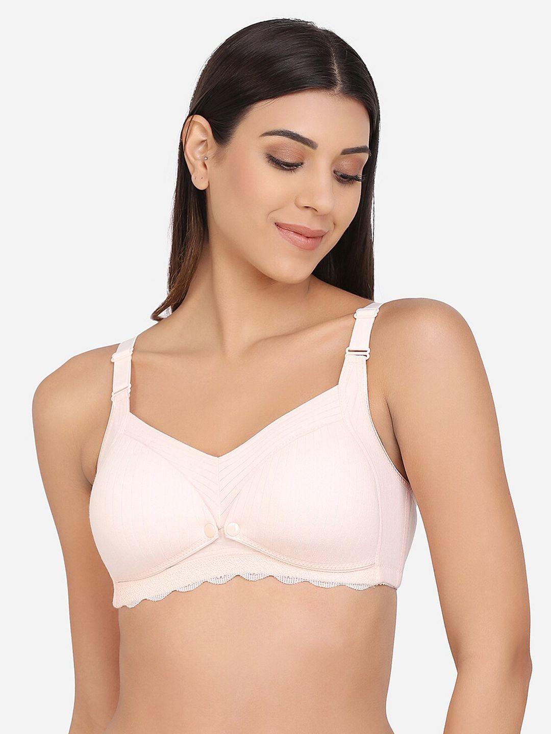 da intimo beige lightly padded anti microbial non-wired cotton maternity bra