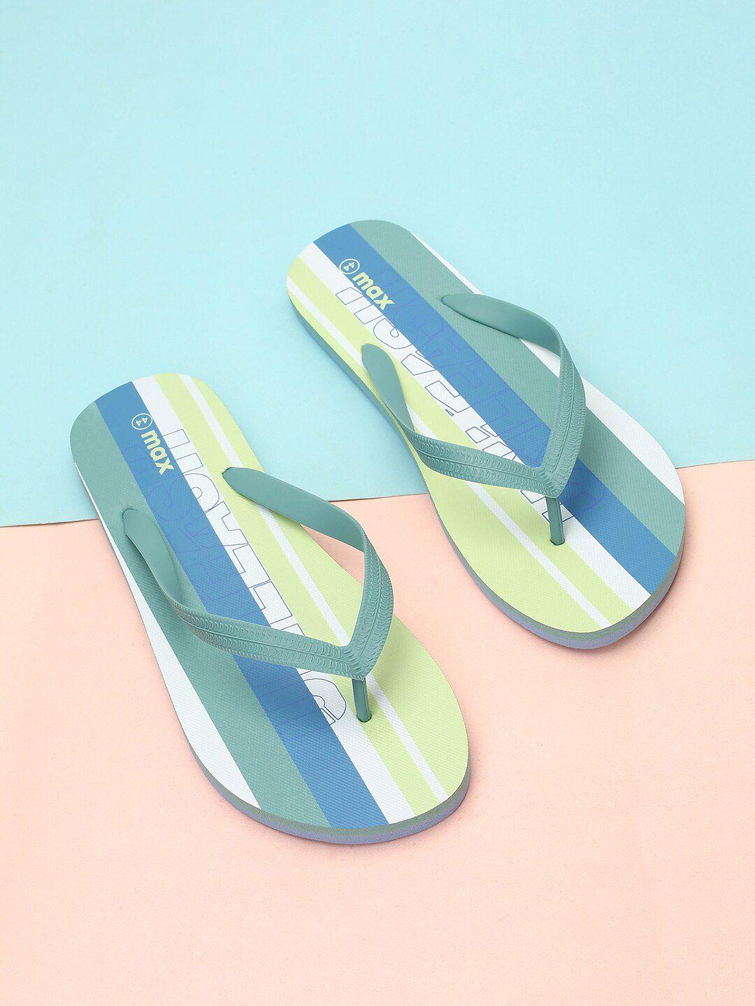 max men striped thong flip-flops