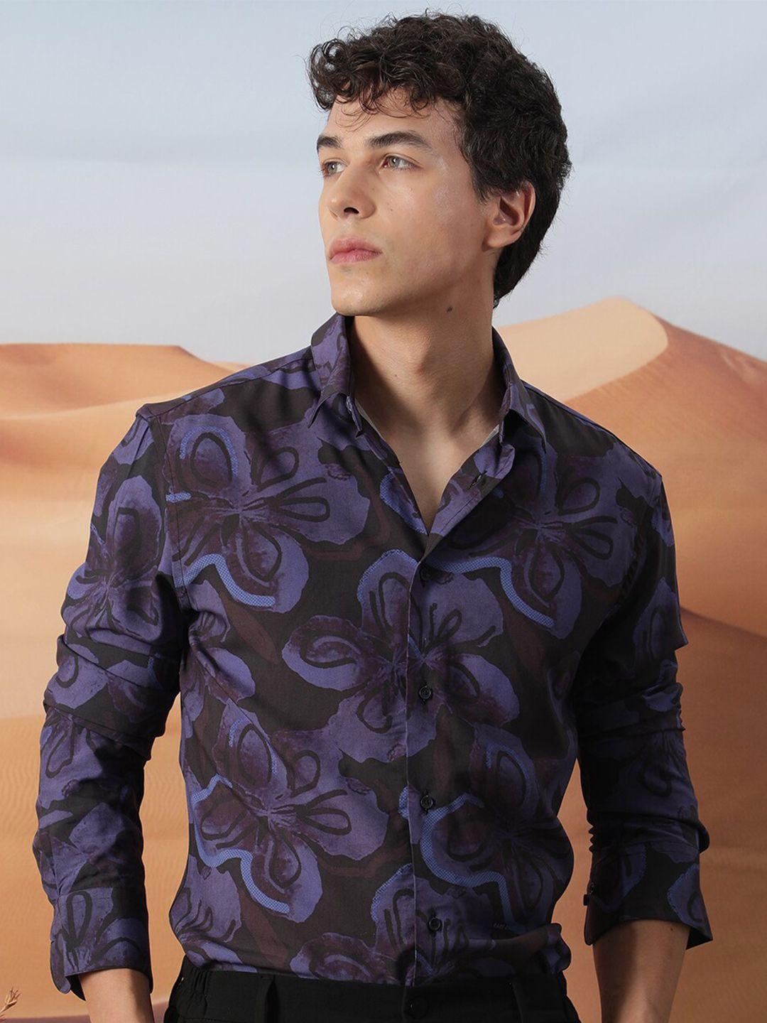 rare rabbit slim fit floral printed casual shirt