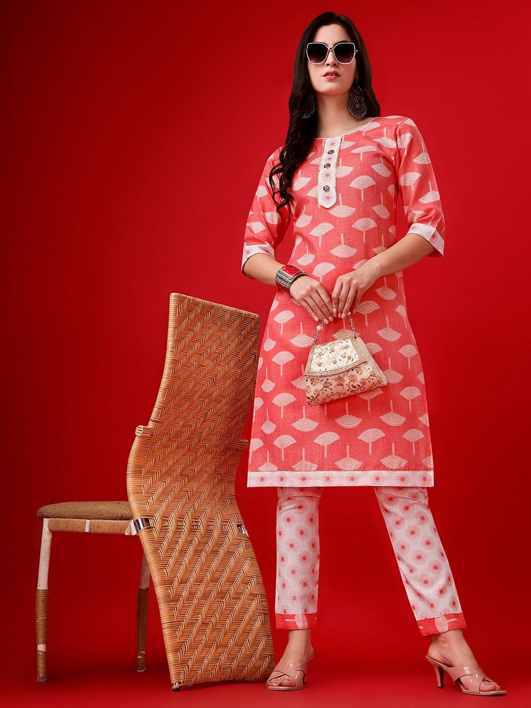 aspora floral printed kurta with trousers