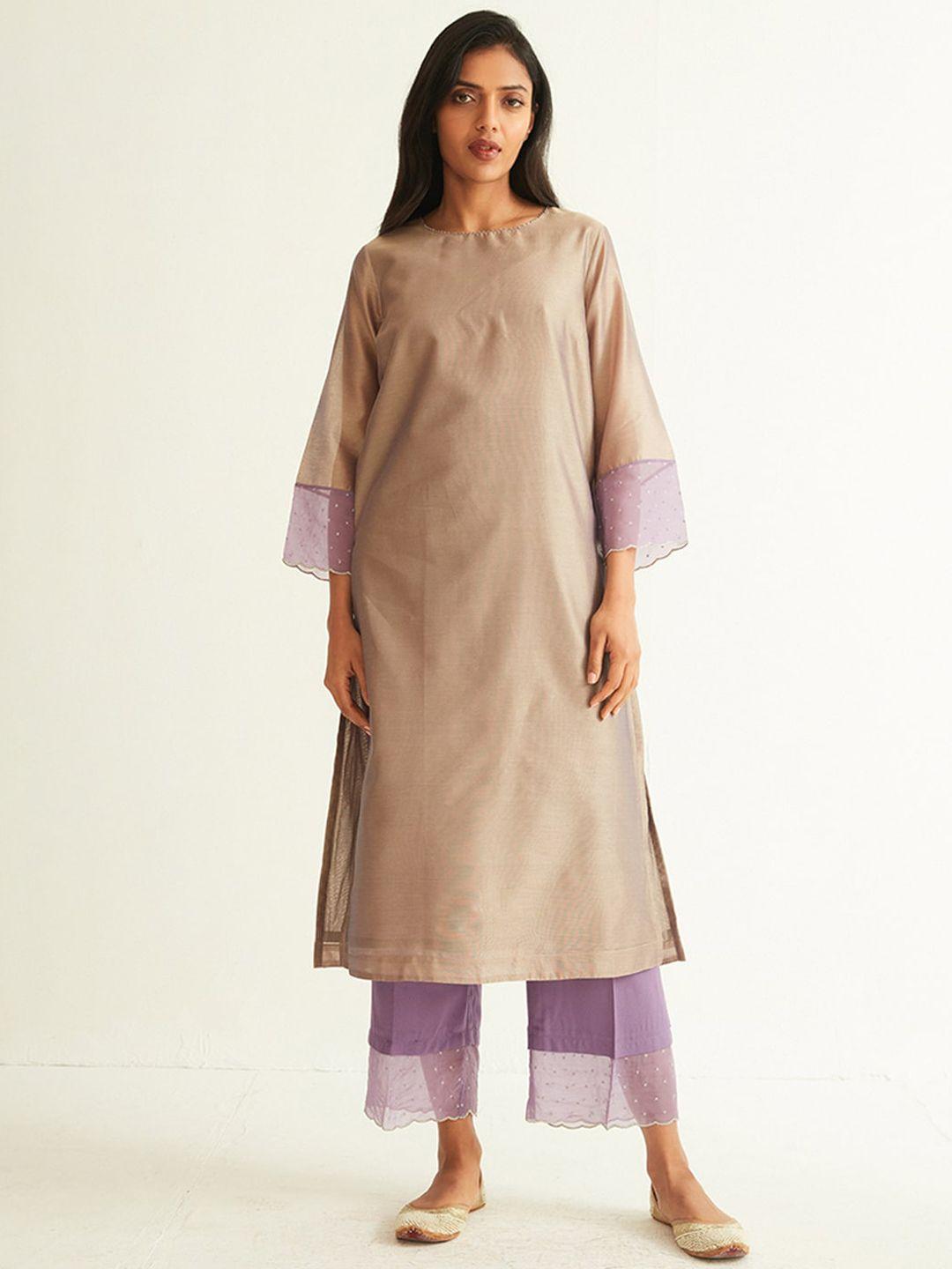 ancestry boat neck regular straight kurta