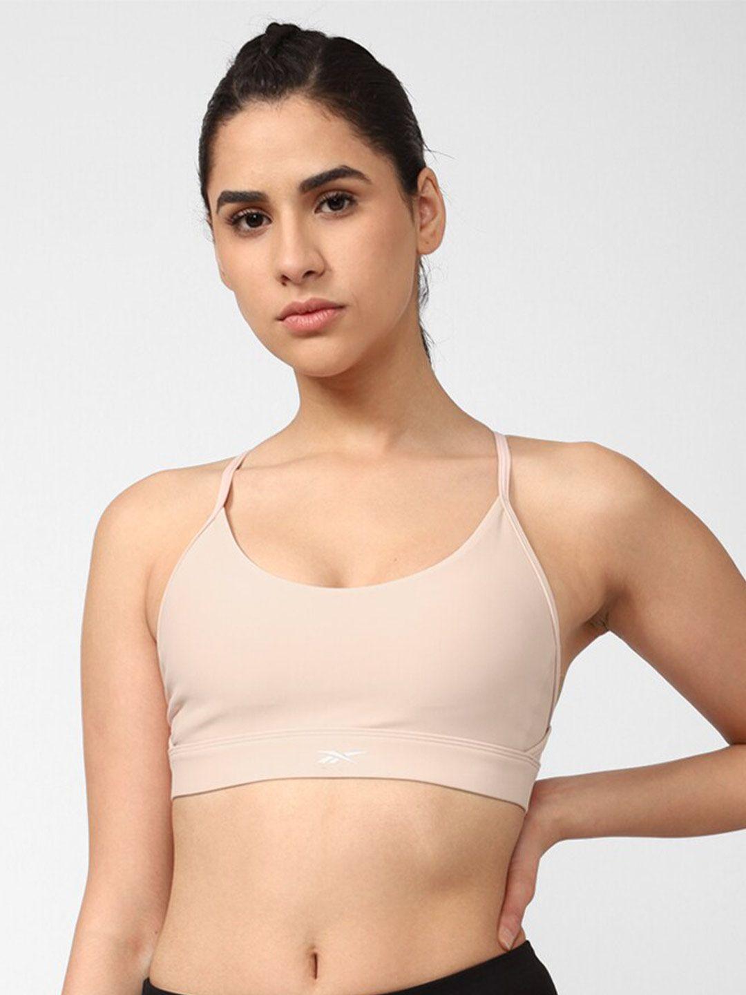 reebok non-padded seamless s lux strappy sports bra