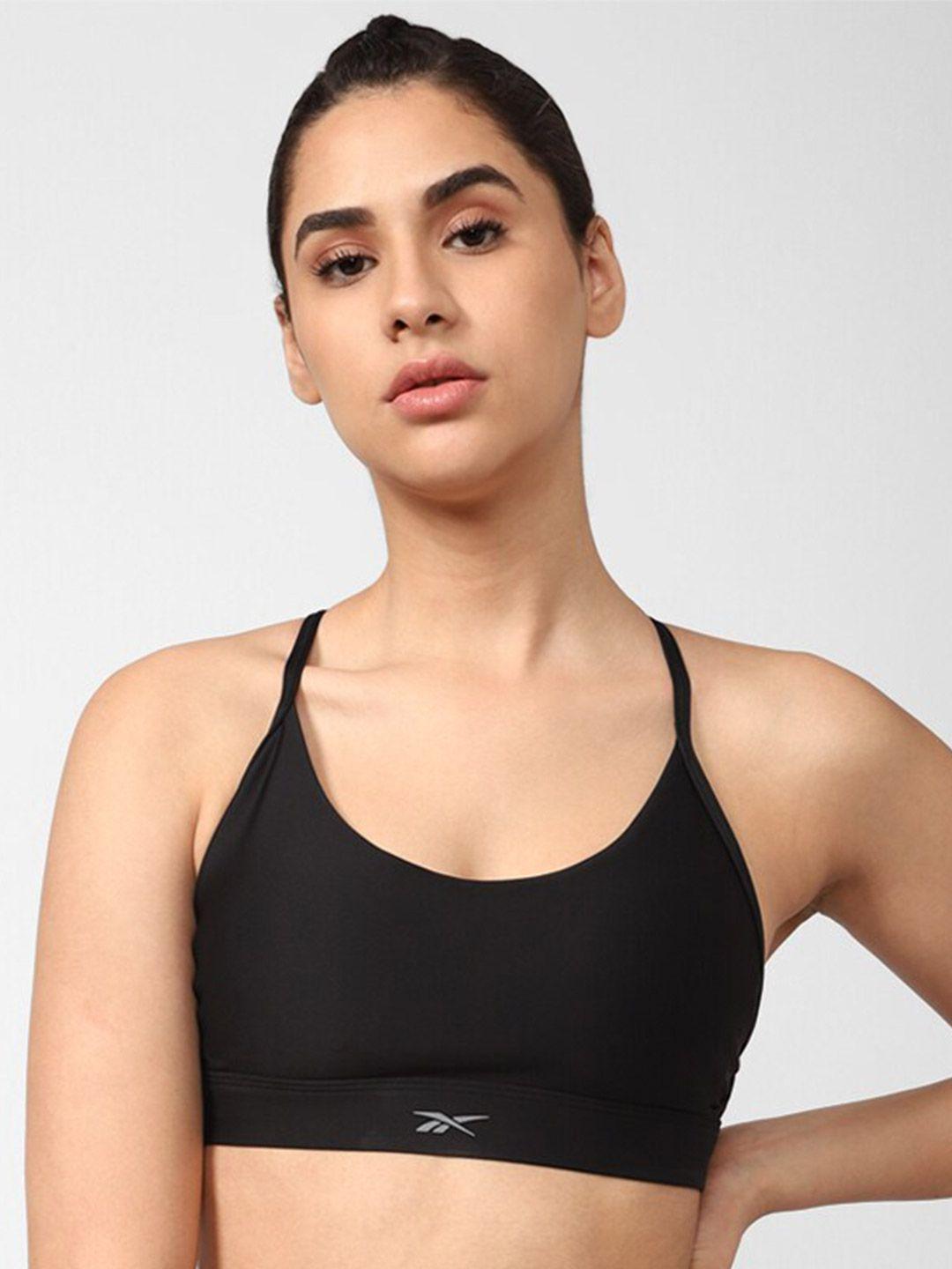 reebok s lux strappy sports bra