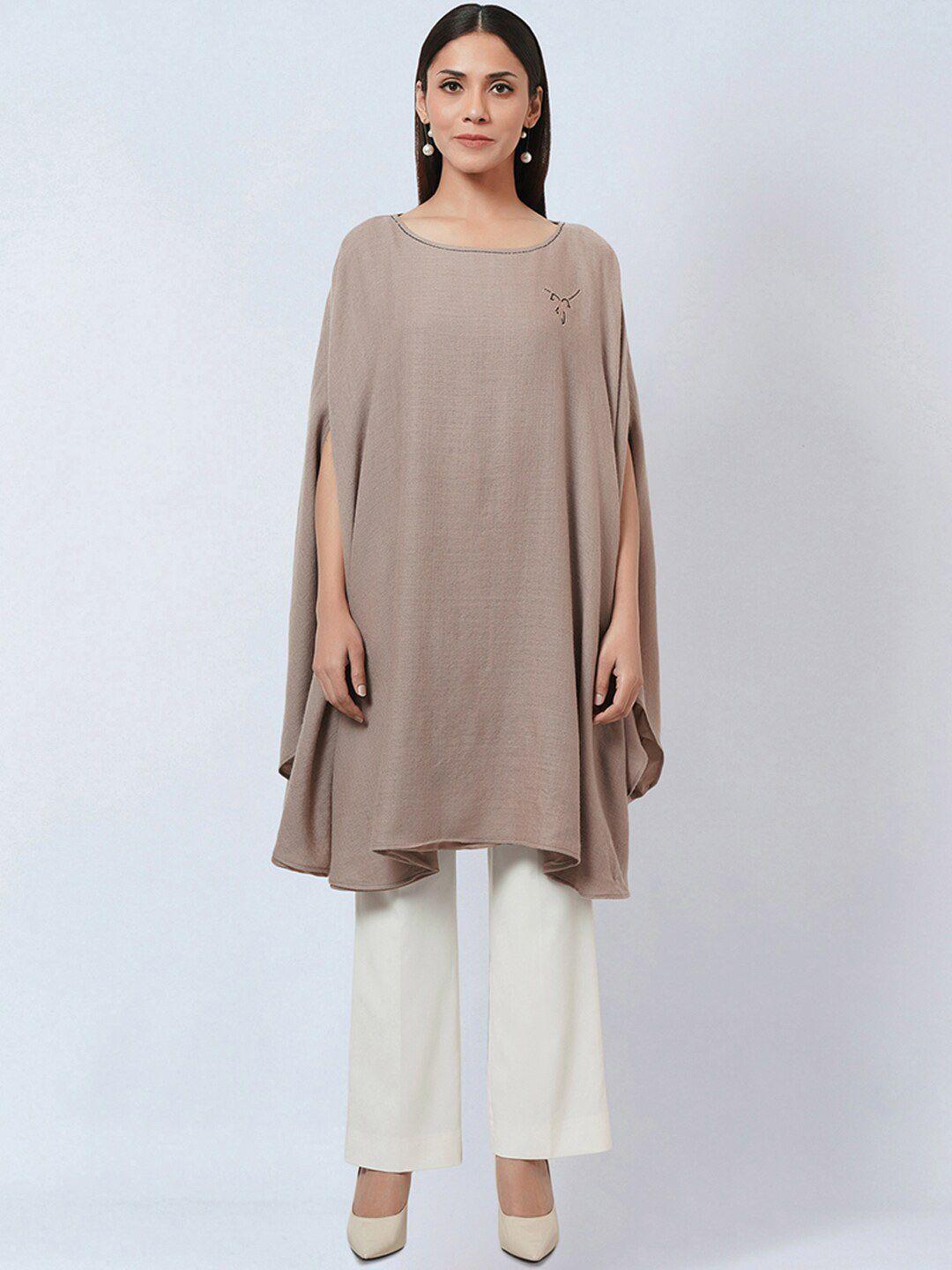 first resort by ramola bachchan slit sleeve longline top