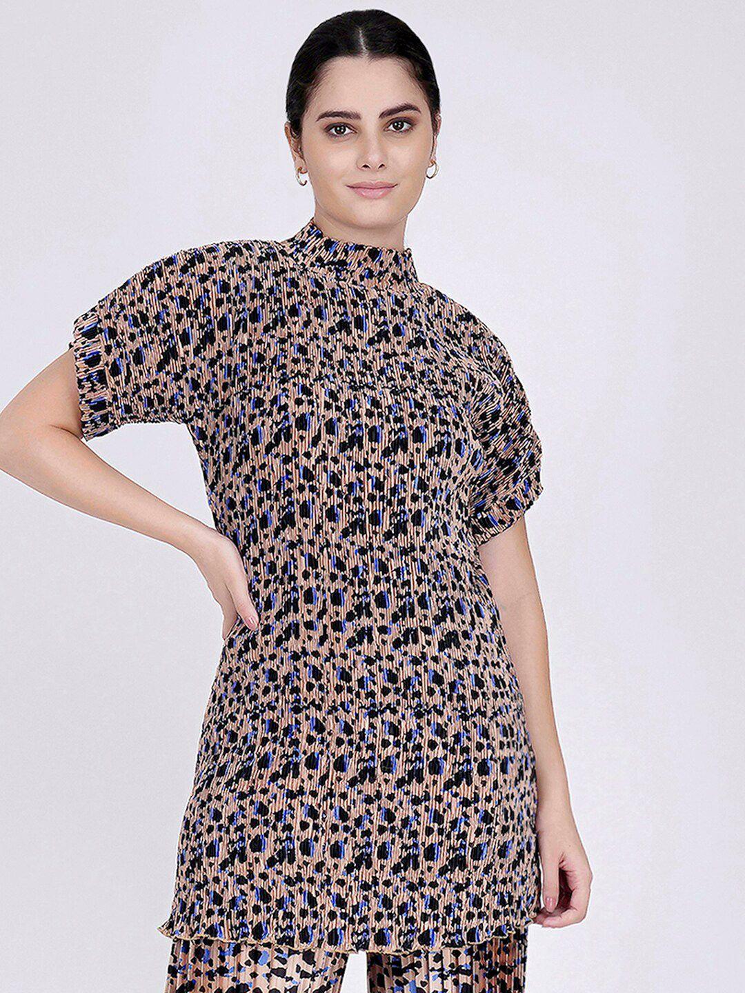 first resort by ramola bachchan abstract printed satin longline top