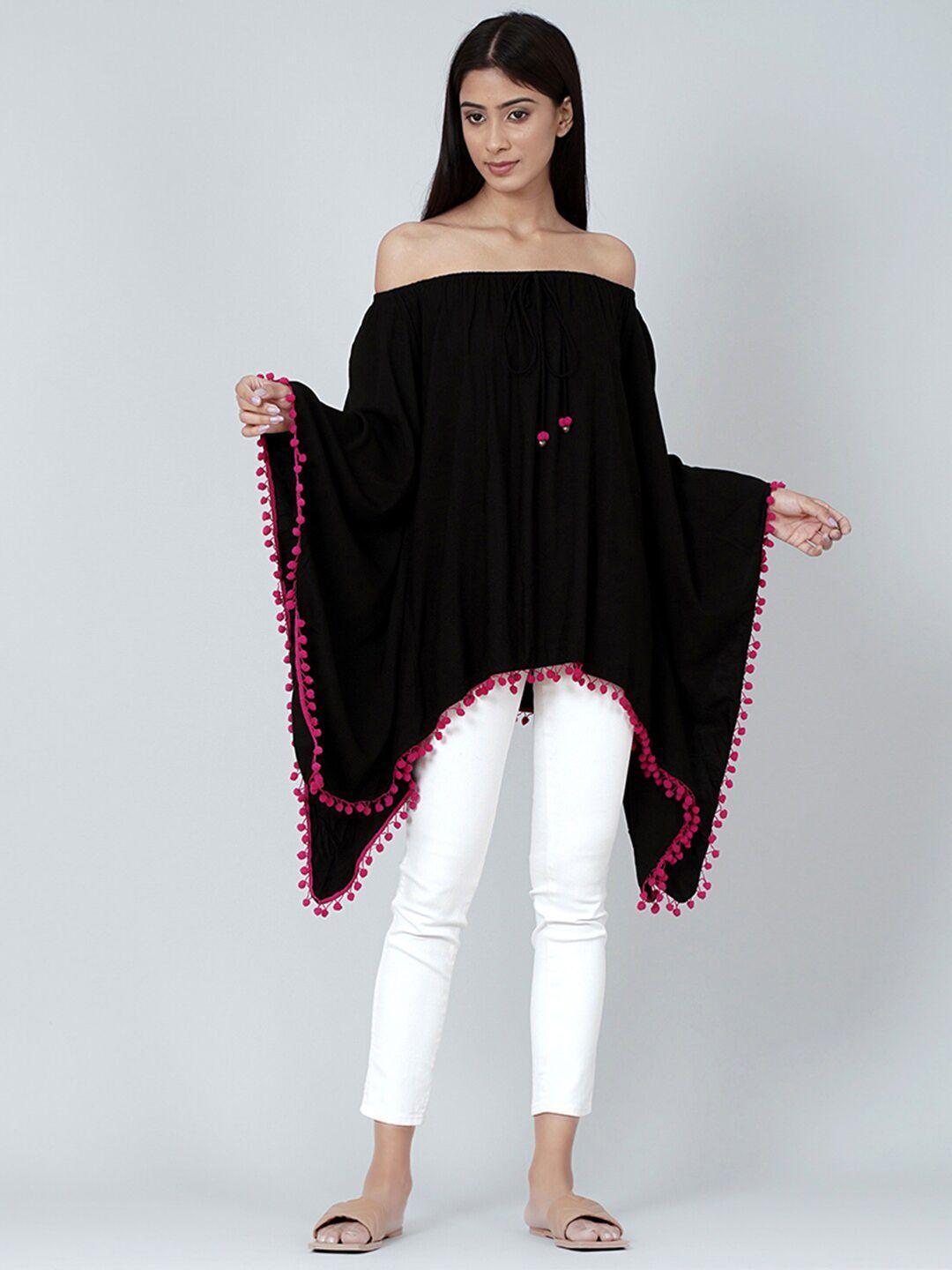 first resort by ramola bachchan off-shoulder batwing sleeve kaftan longline top