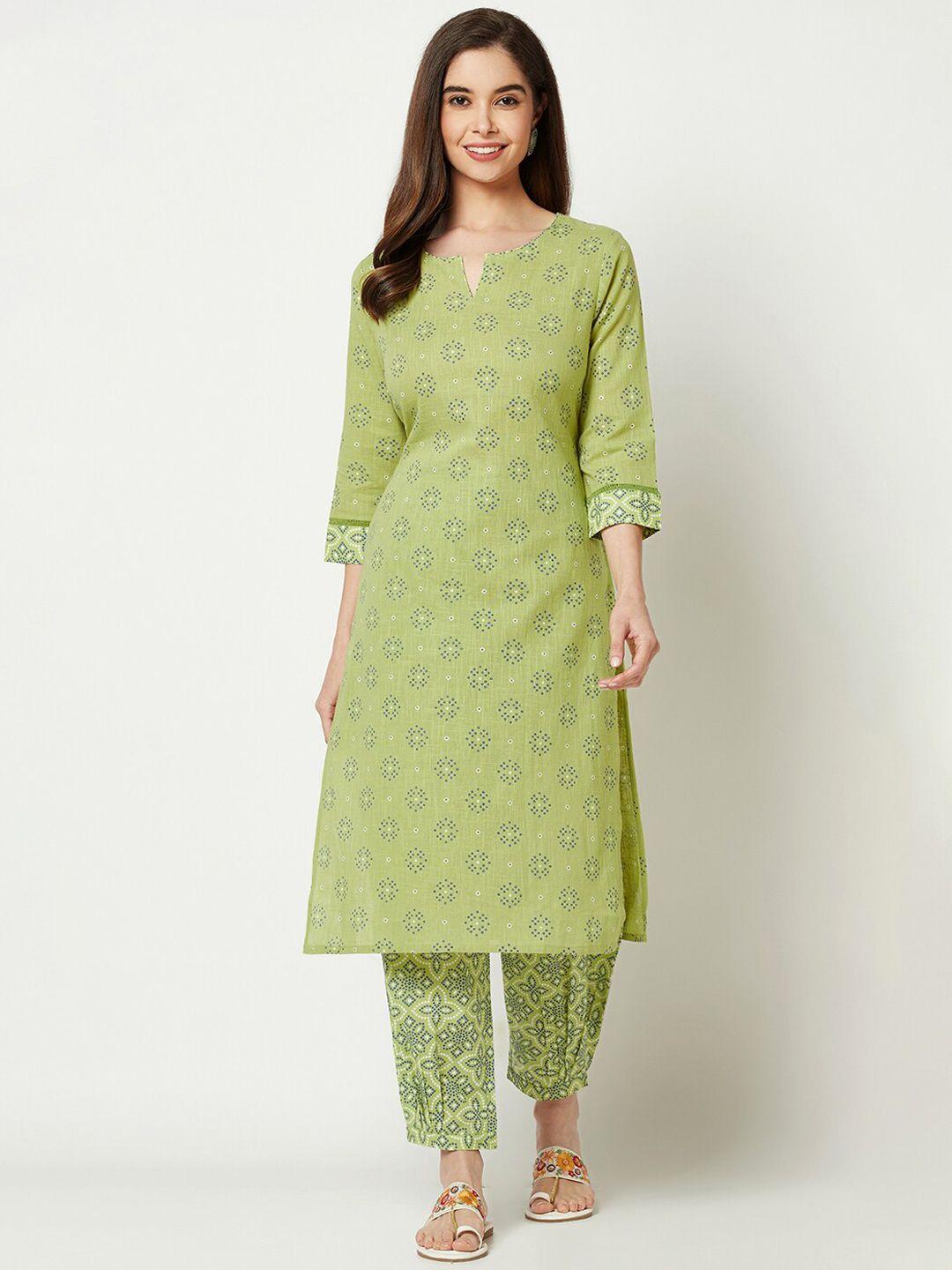 imara bandhani printed regular kurta with trousers