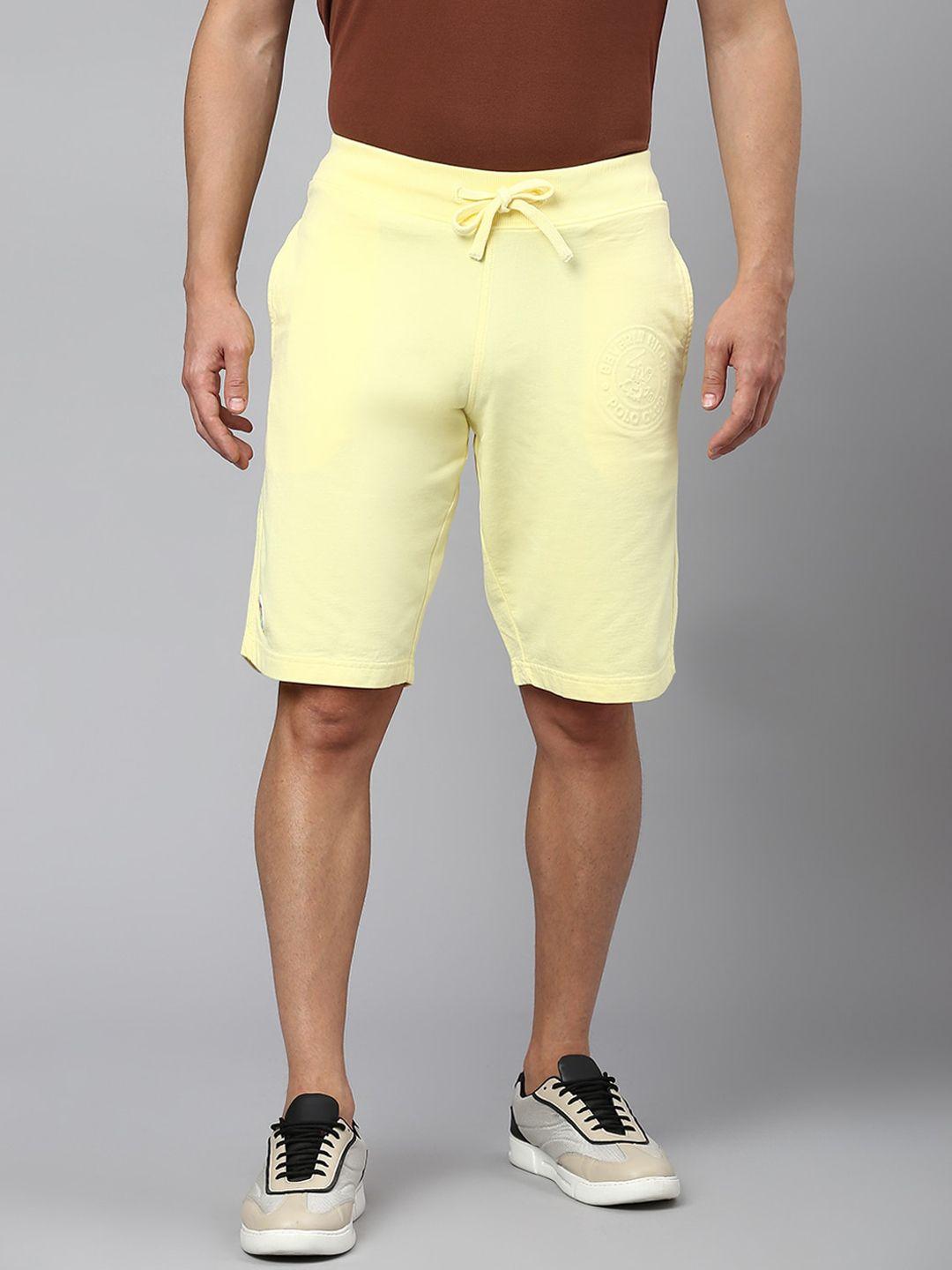 beverly hills polo club men knee length pure cotton shorts