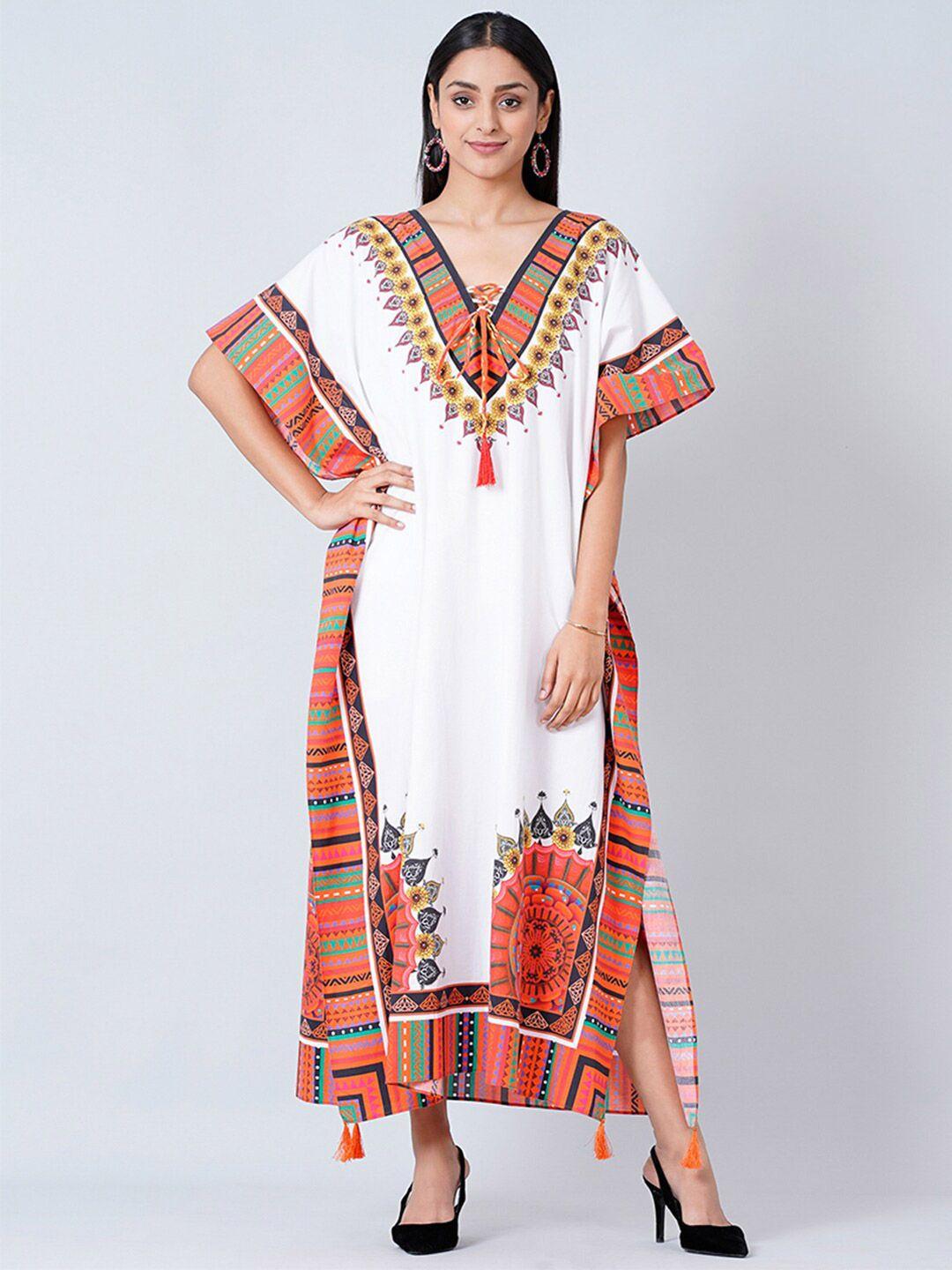 first resort by ramola bachchan tribal printed maxi kaftan dress