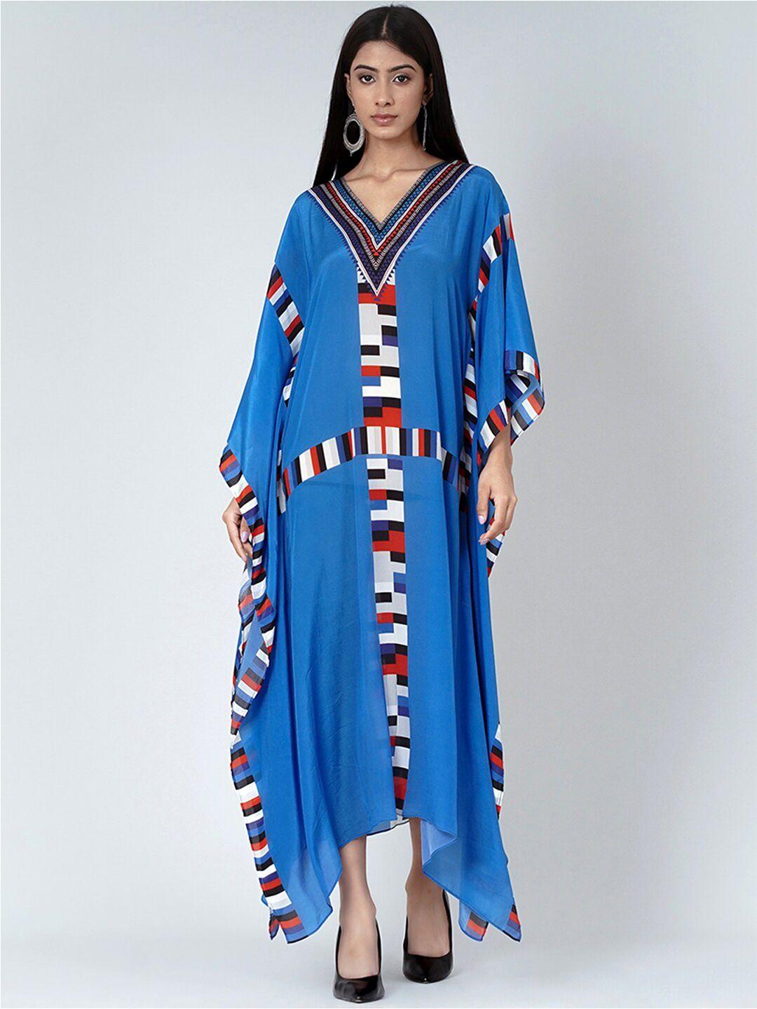 first resort by ramola bachchan printed batwing sleeve crepe kaftan dress