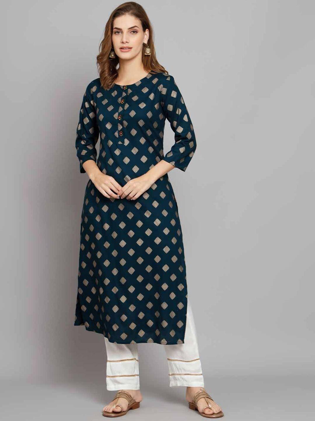 kalini ethnic motifs printed kurta with trousers