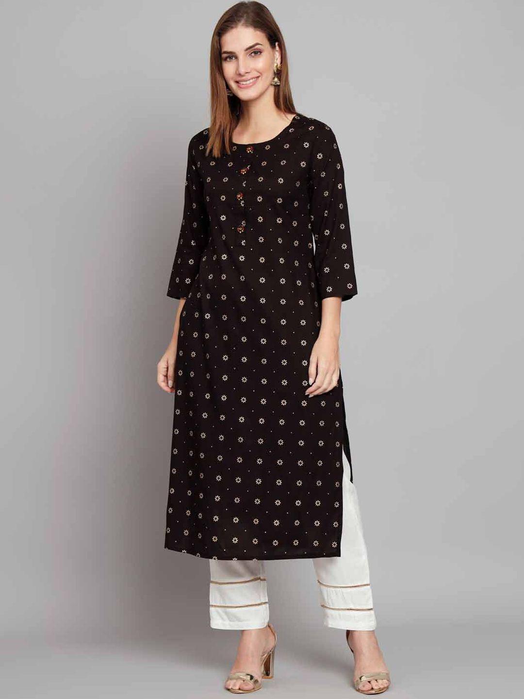 kalini floral foil printed kurta with palazzos