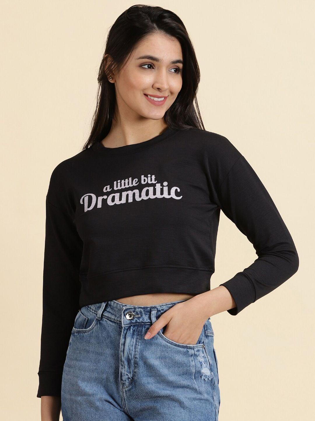 showoff typography print crop top