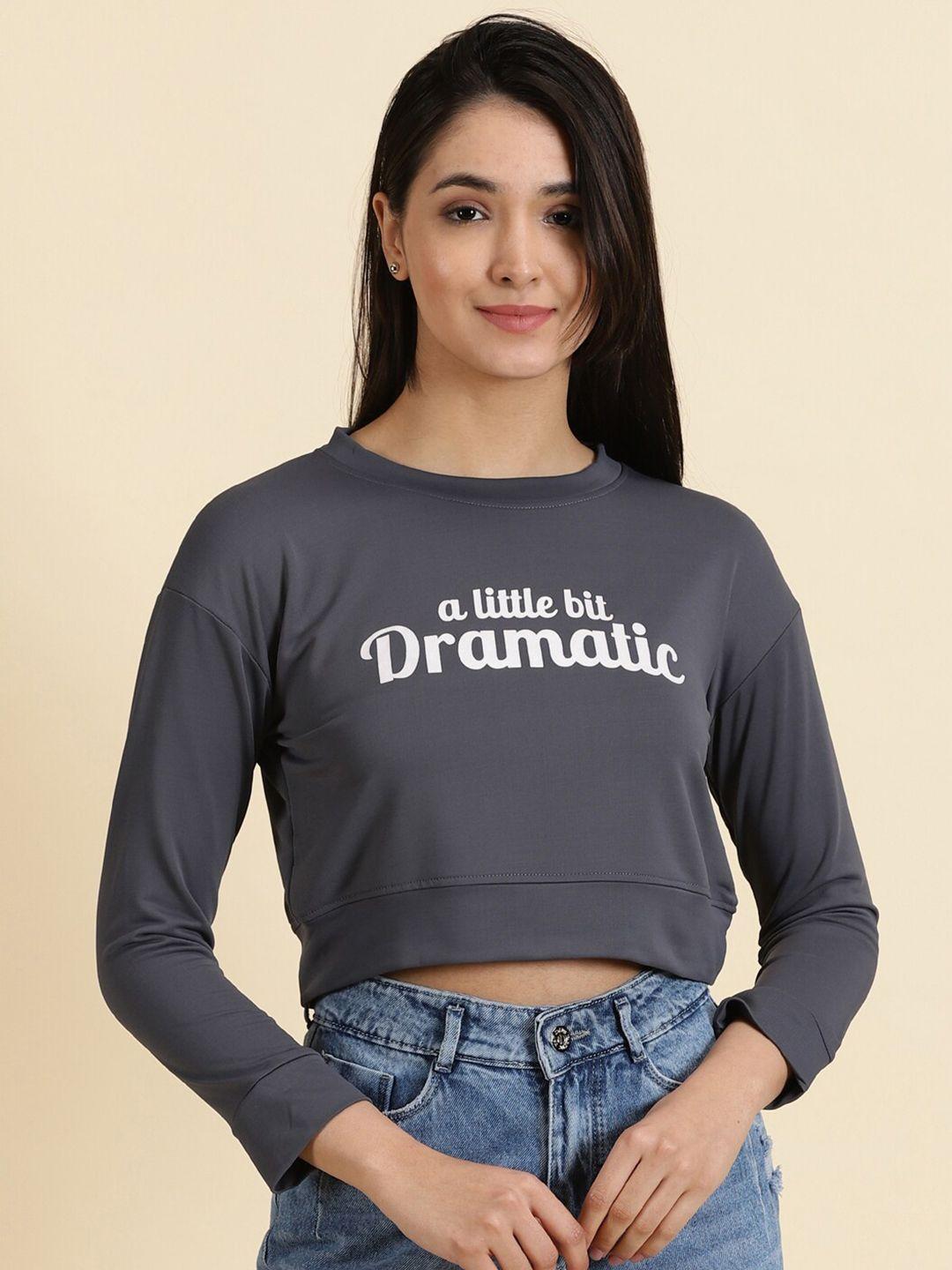 showoff typography printed crop top