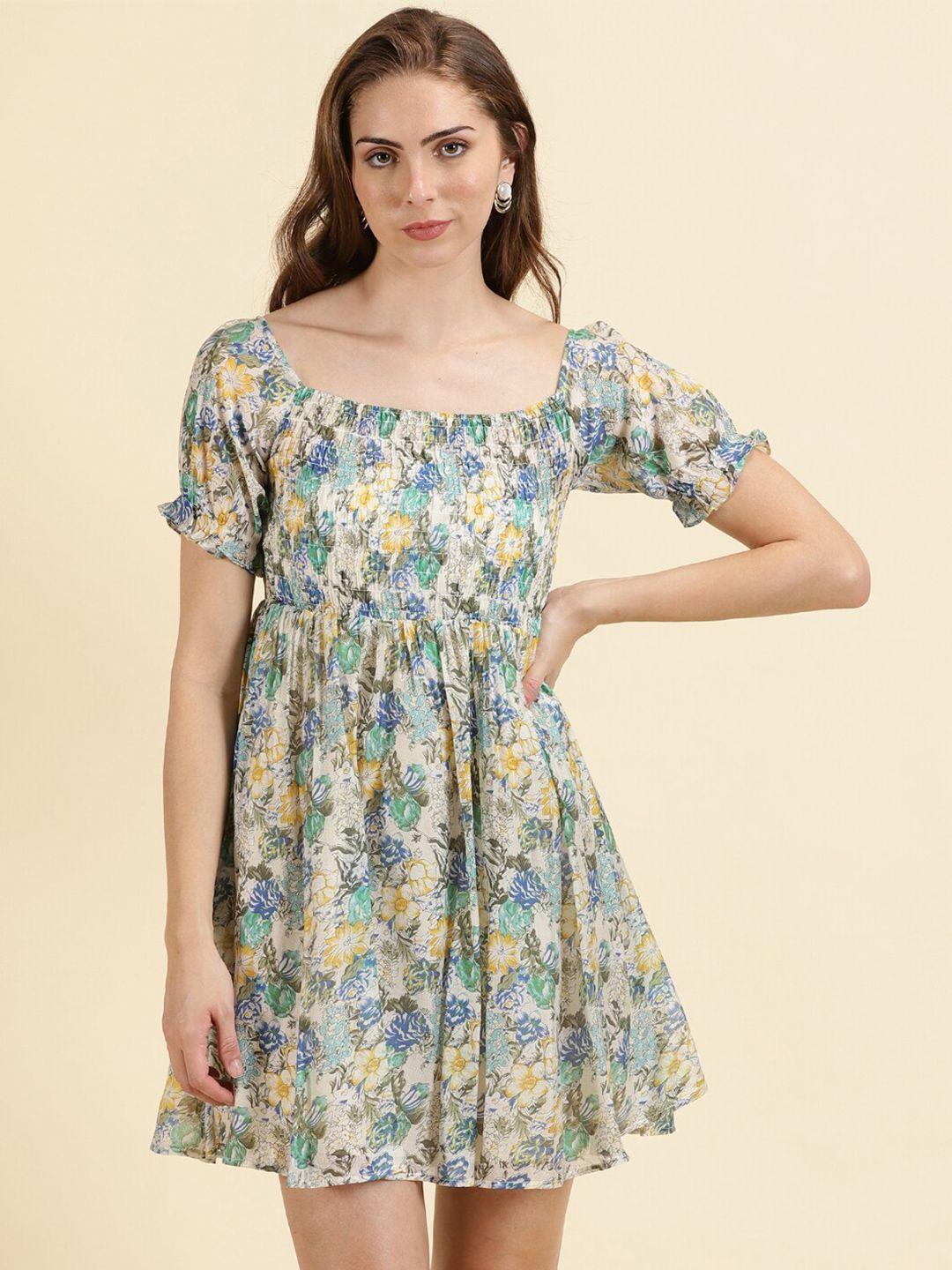 showoff floral print chiffon empire dress