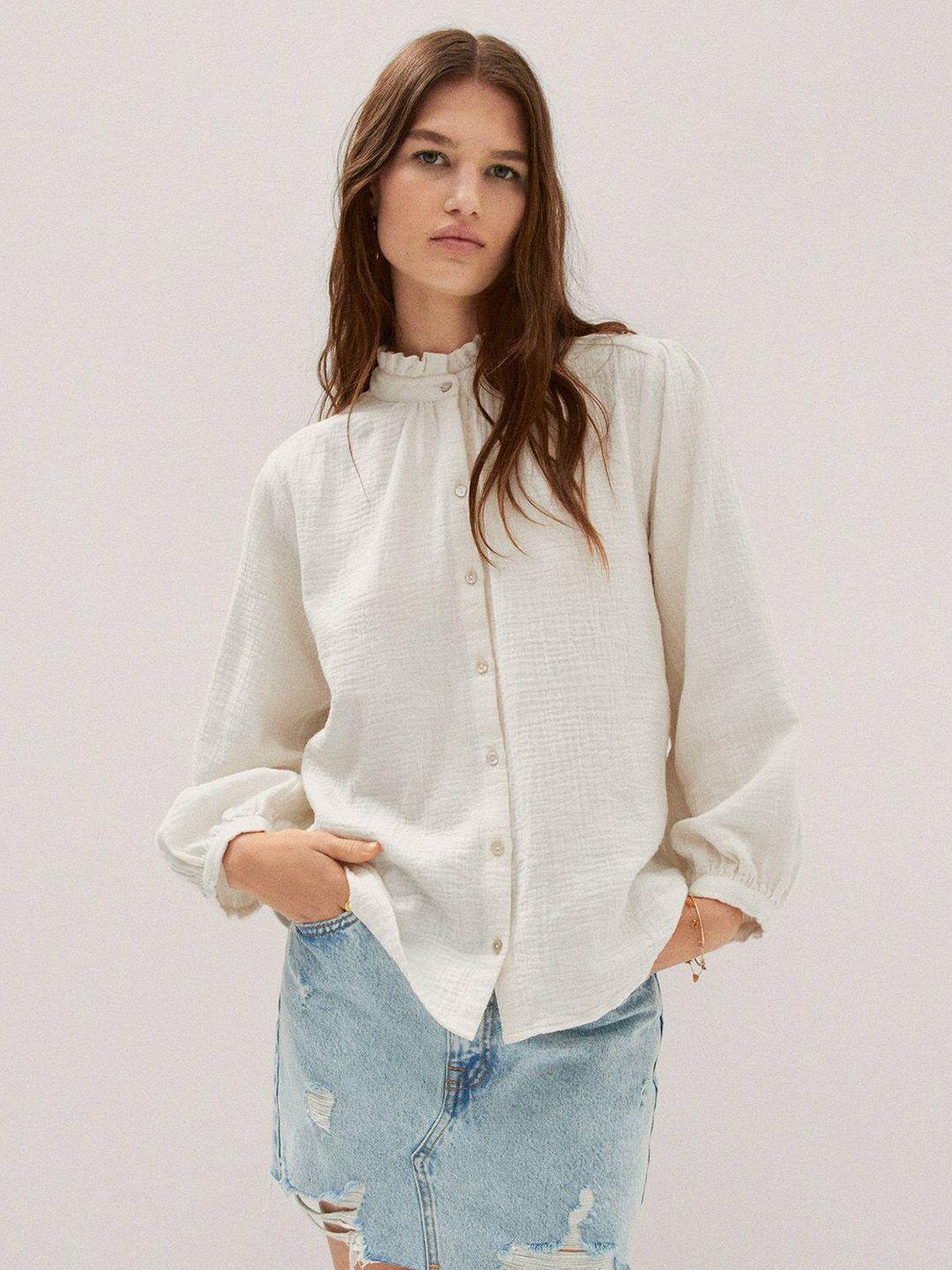 mango oversized fit pure cotton shirt