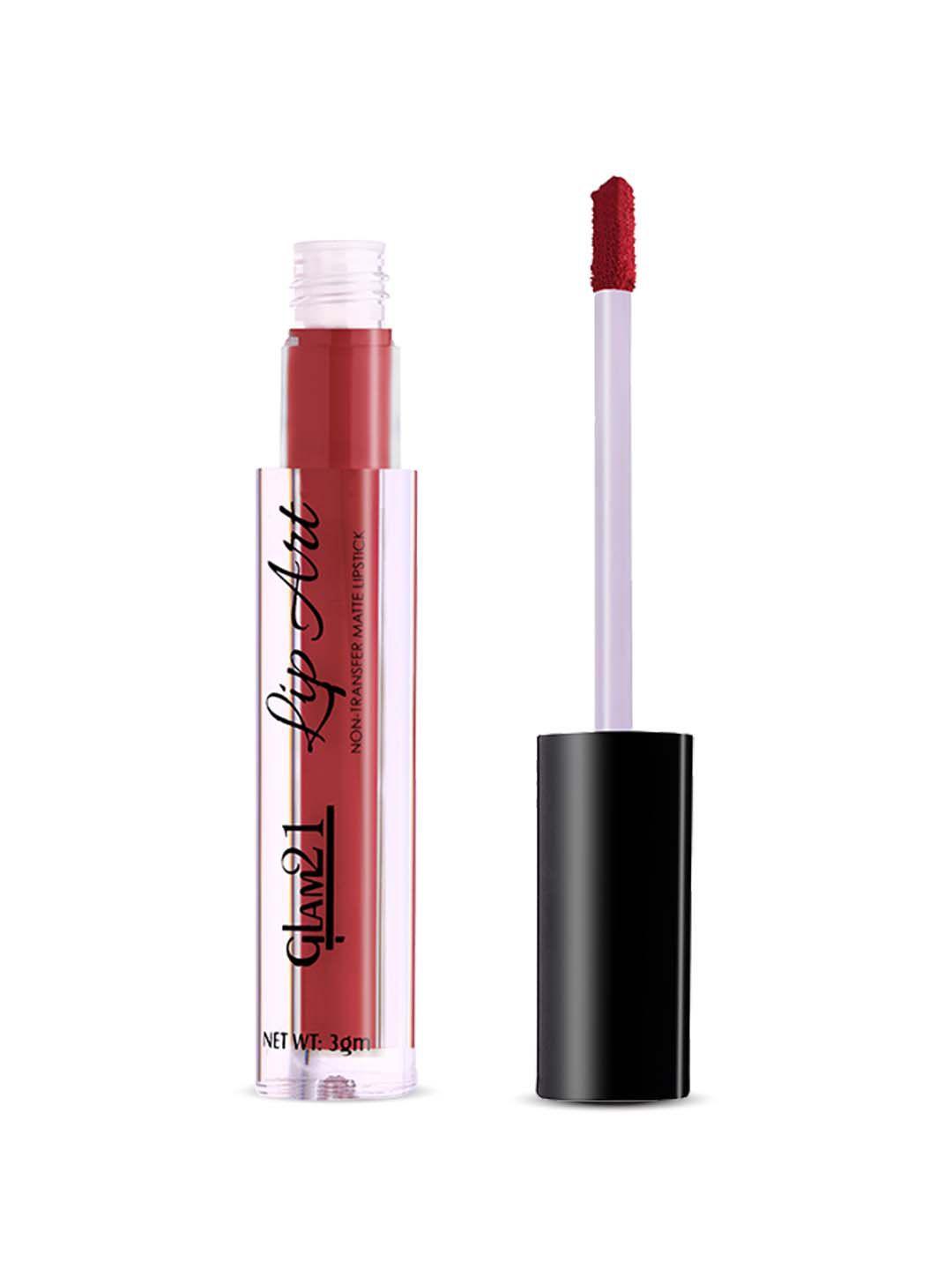 glam21 lip art non-transfer matte liquid lipstick 3 g - latte 18