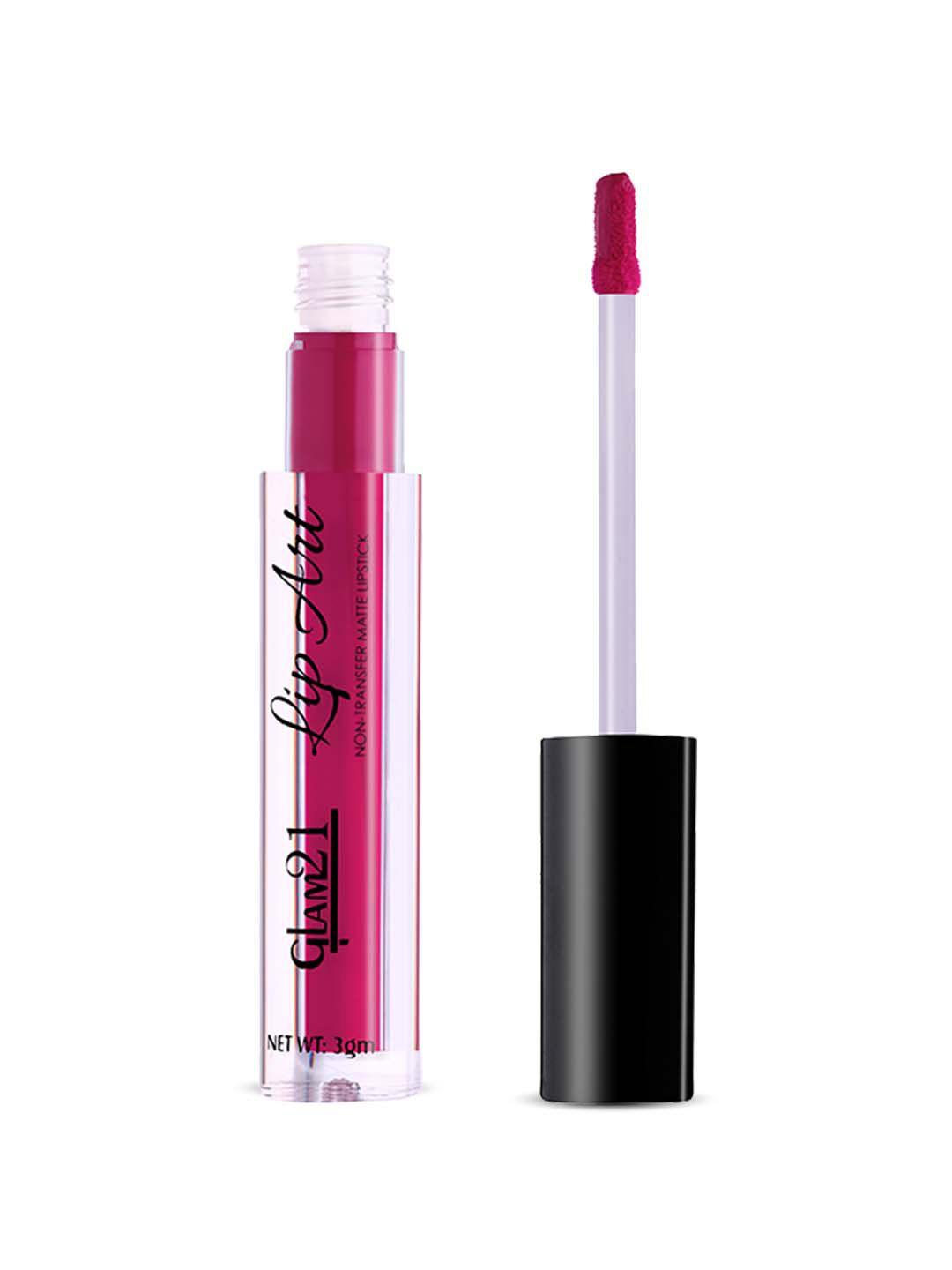 glam21 lip art non-transfer matte liquid lipstick 3 g - pink pie 05