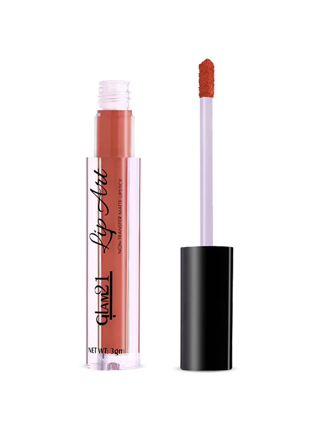 glam21 lip art waterproof non-transfer matte liquid lipstick 3 g - nude adore 17