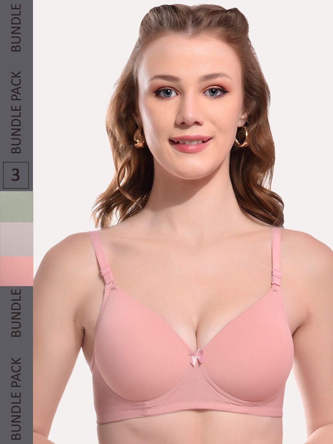 softskin pack of 3 t-shirt bra - full coverage heavily padded