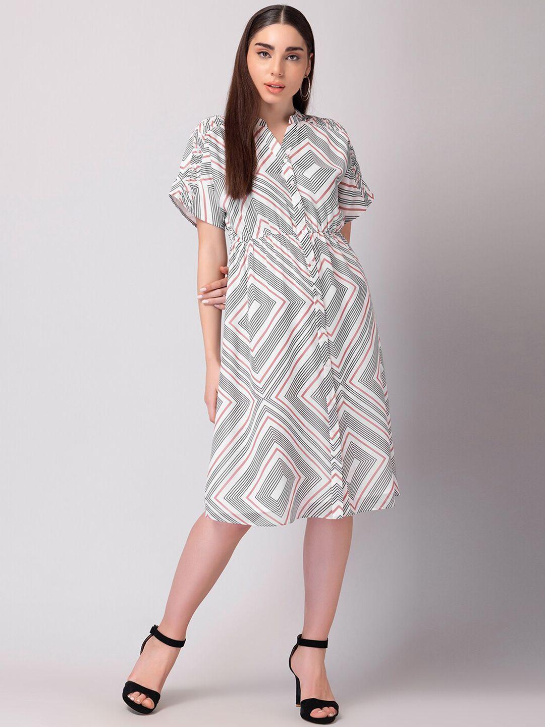 faballey geometric print shirt dress