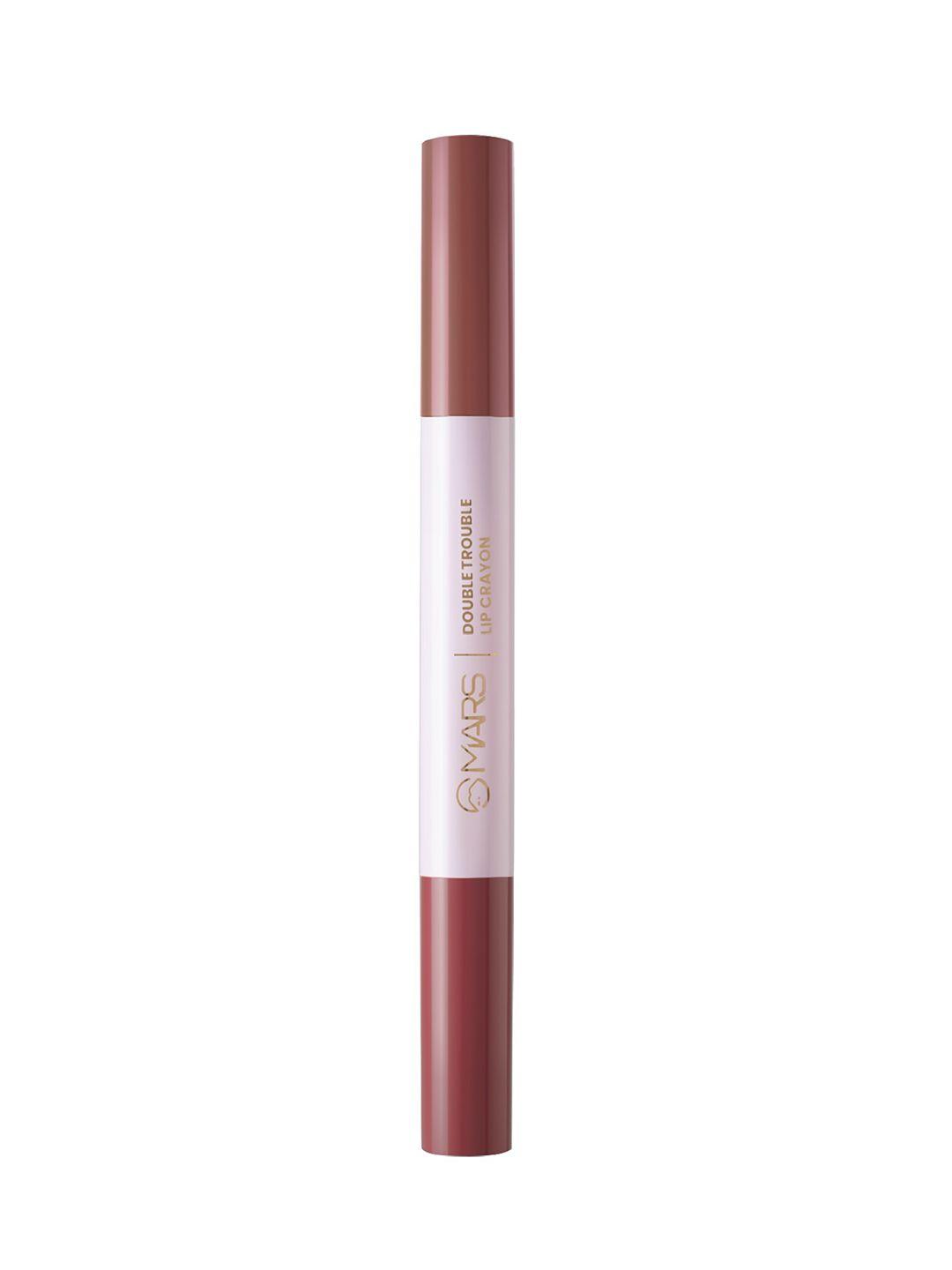 mars double trouble ultra smooth lip crayon - rosy brown 07