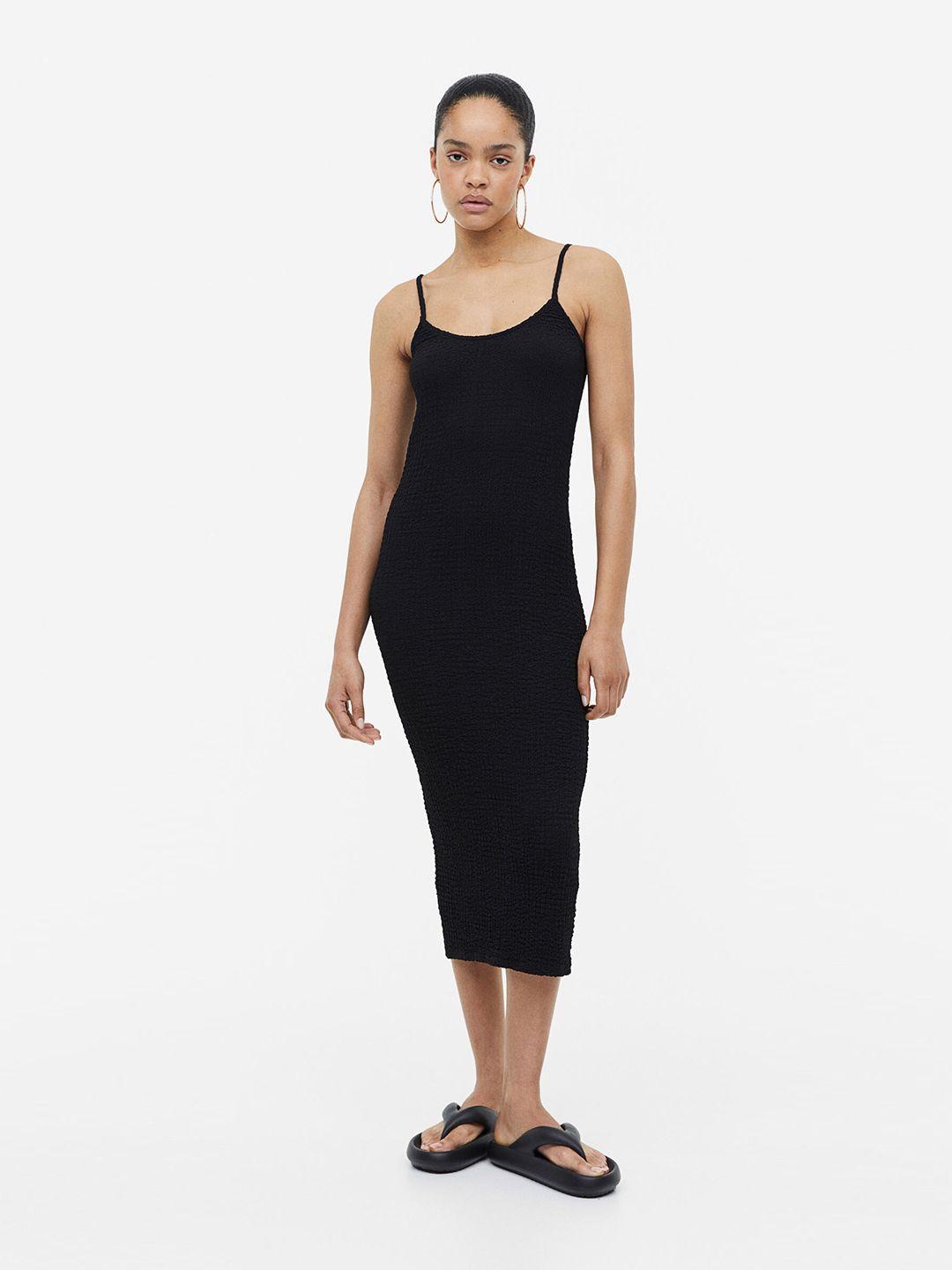 h&m crinkled jersey dress