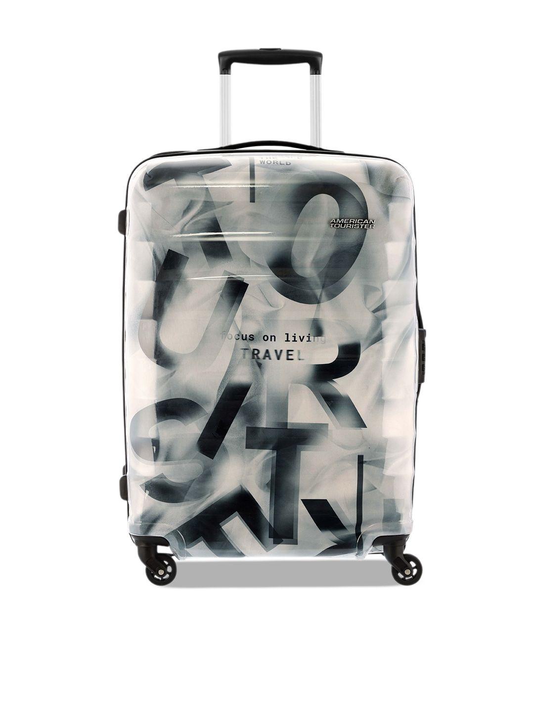 american tourister printed hard-sided large trolley suitcase