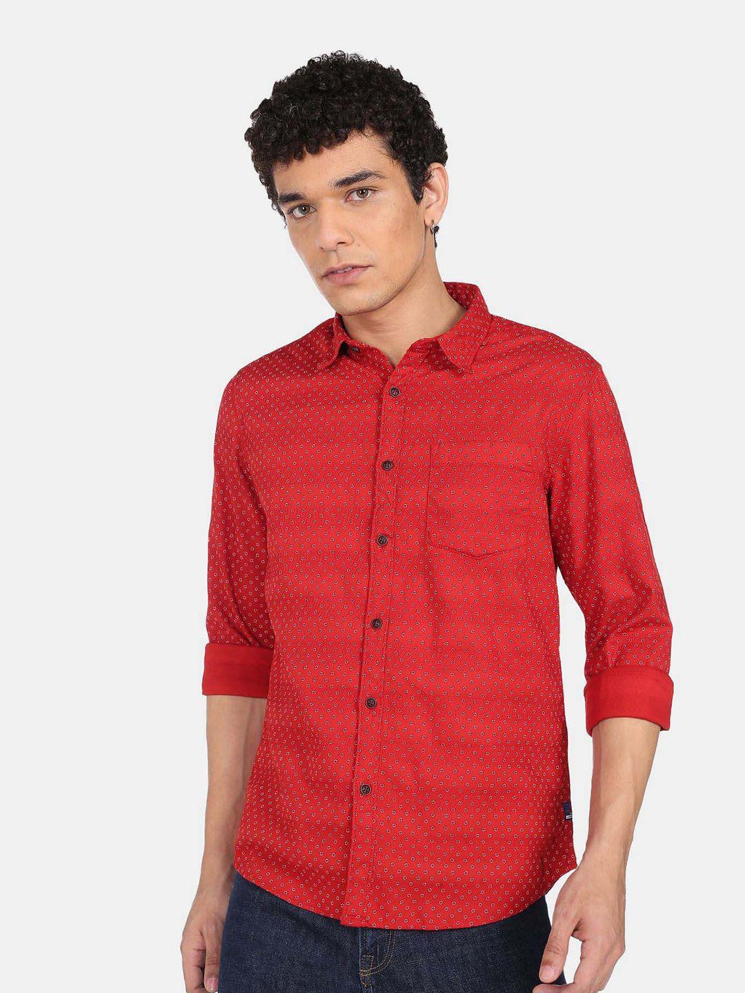 flying machine geometric printed casual shirt