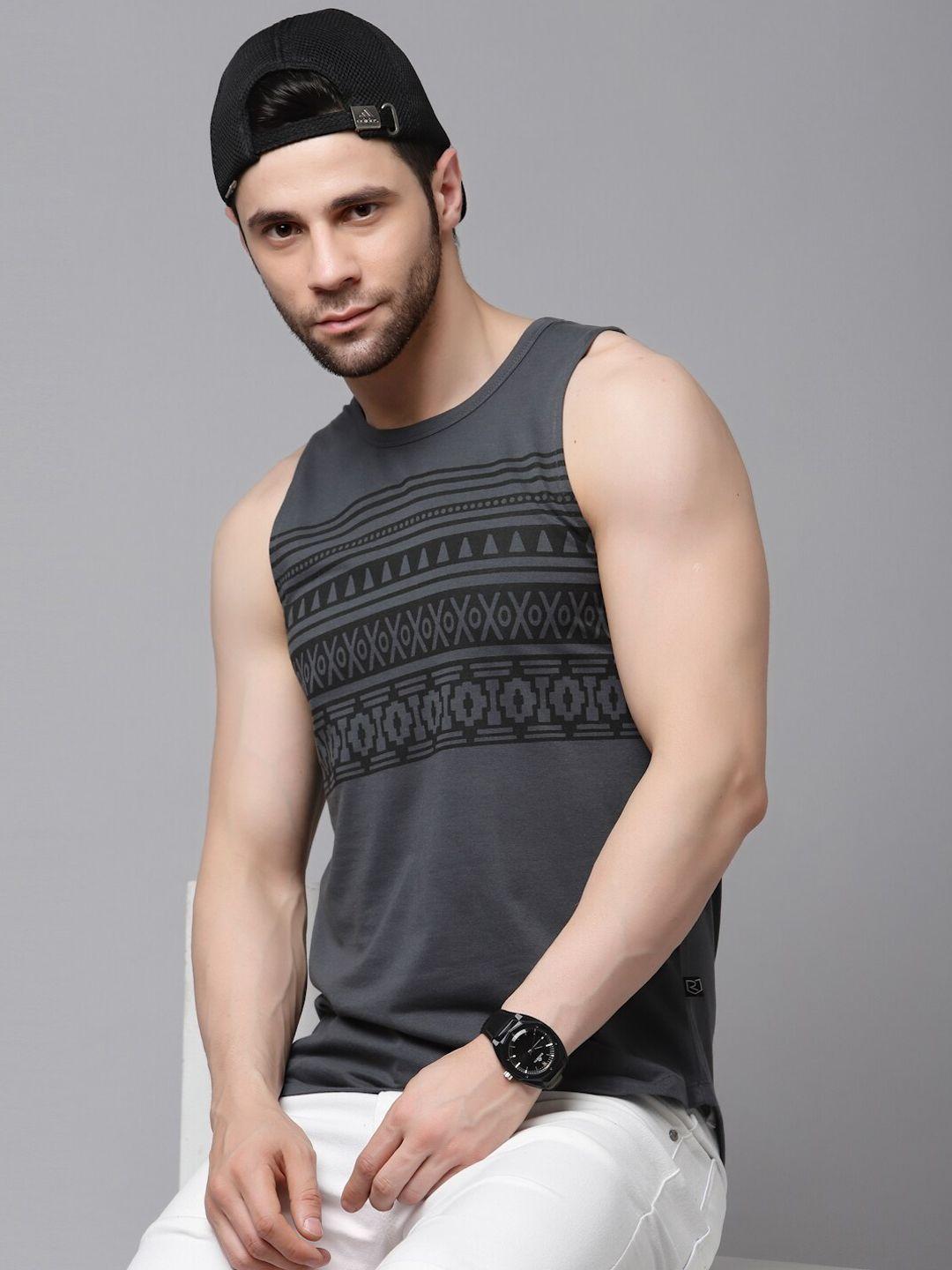 rigo printed round neck cotton basic vests