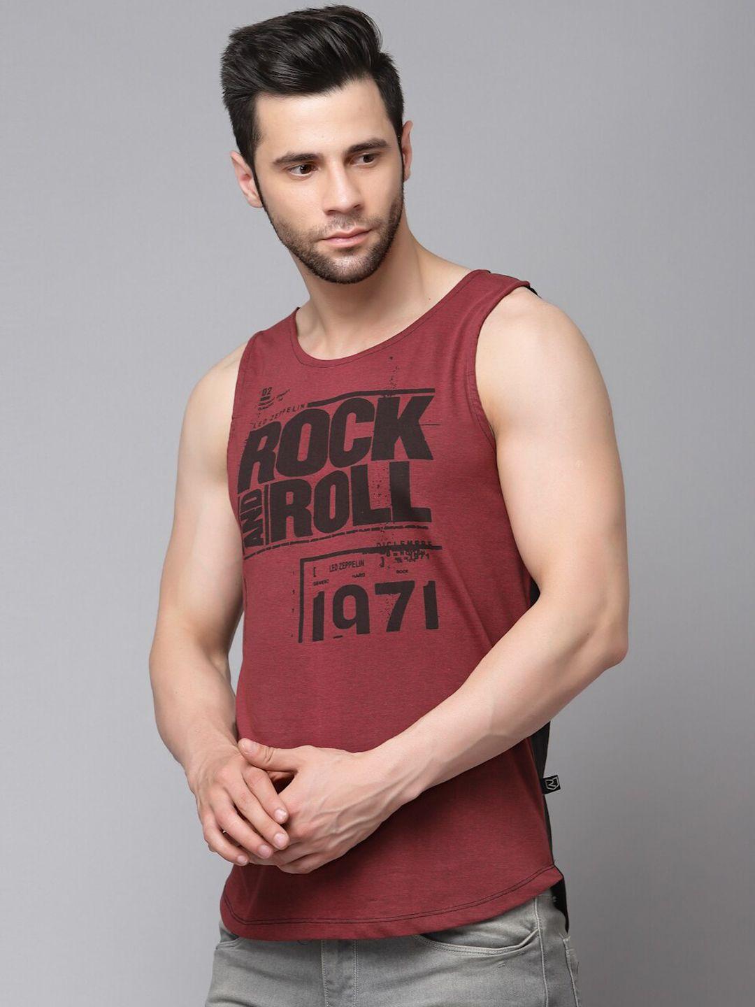 rigo printed slim-fit cotton basic vests