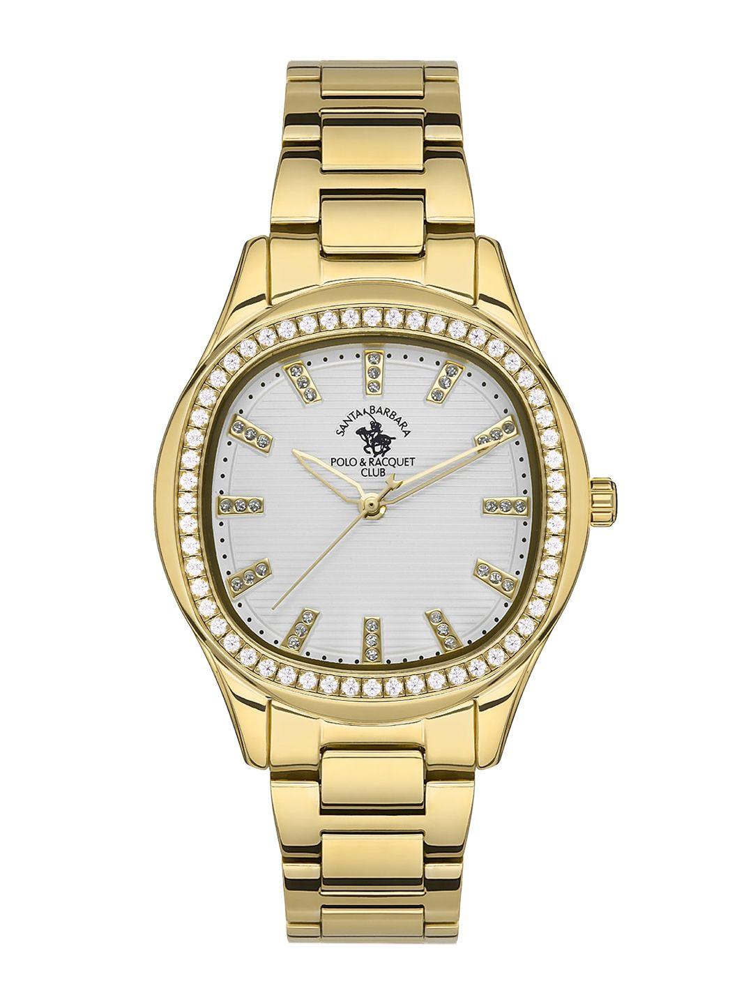 santa barbara polo & racquet club women stainless steel bracelet style watch sb.1.10477-2