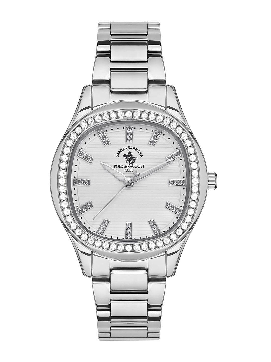 santa barbara polo & racquet club women stainless steel bracelet style watch sb.1.10477-1