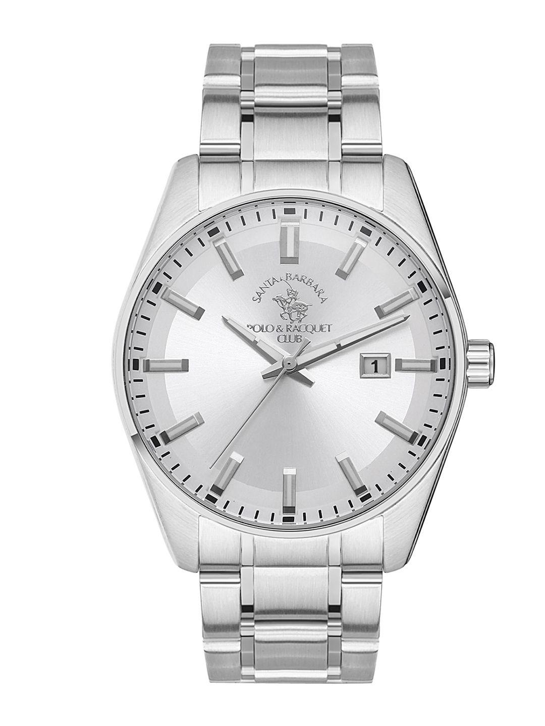 santa barbara polo & racquet club men stainless steel bracelet style watch sb.1.10463-1