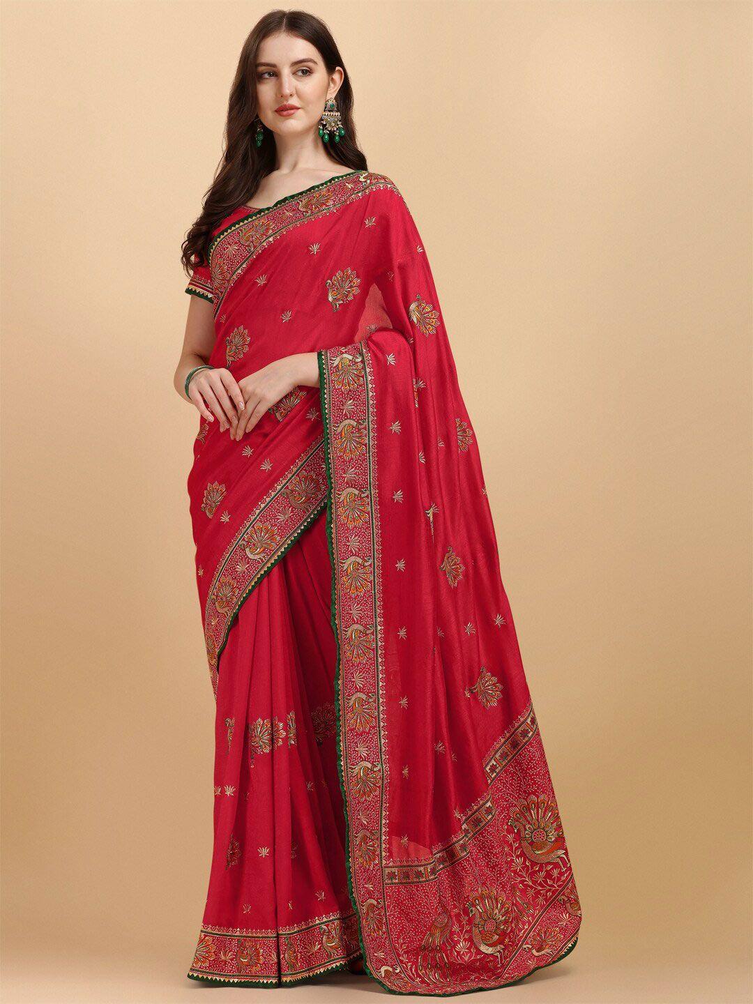 fab viva ethnic motifs embroidered saree