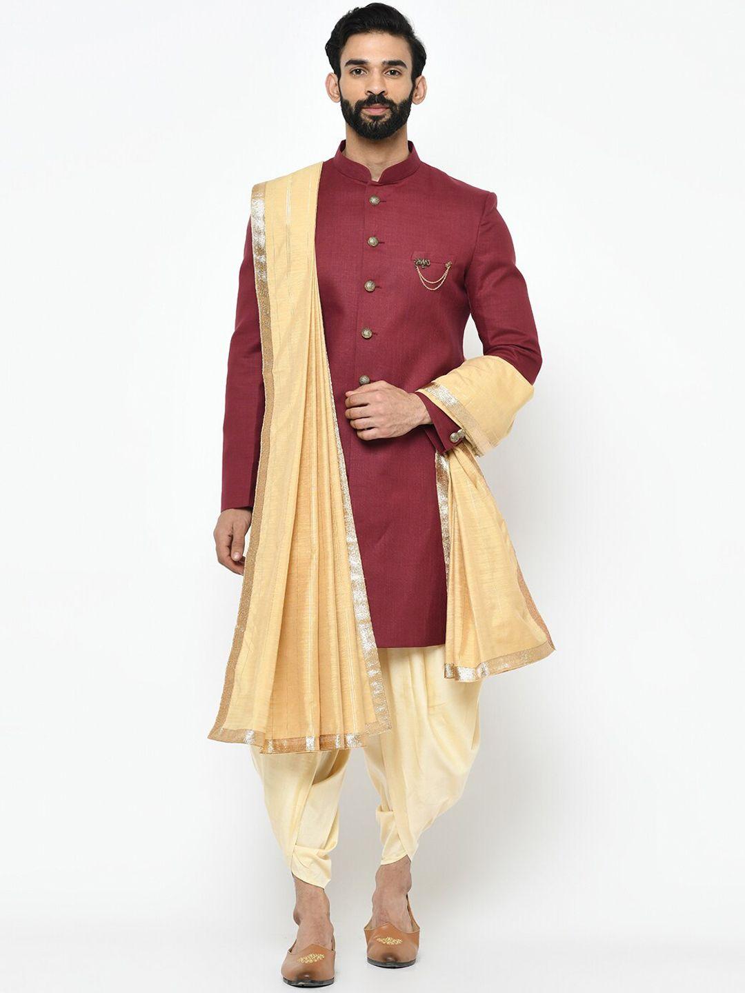 kisah manderin collar zari sherwani set