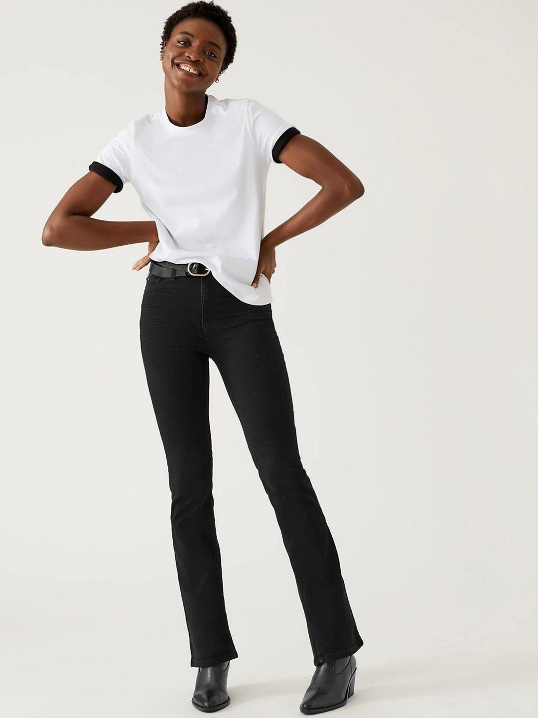 marks & spencer women high-rise bootcut jeans