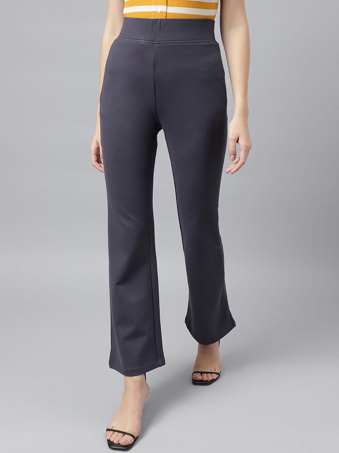 xpose women comfort straight fit high-rise trousers