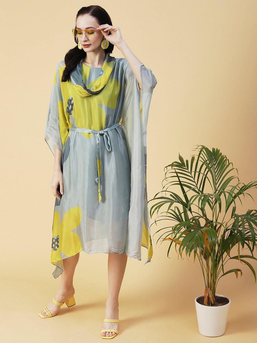 envy me by fashor striped kaftan midi dress